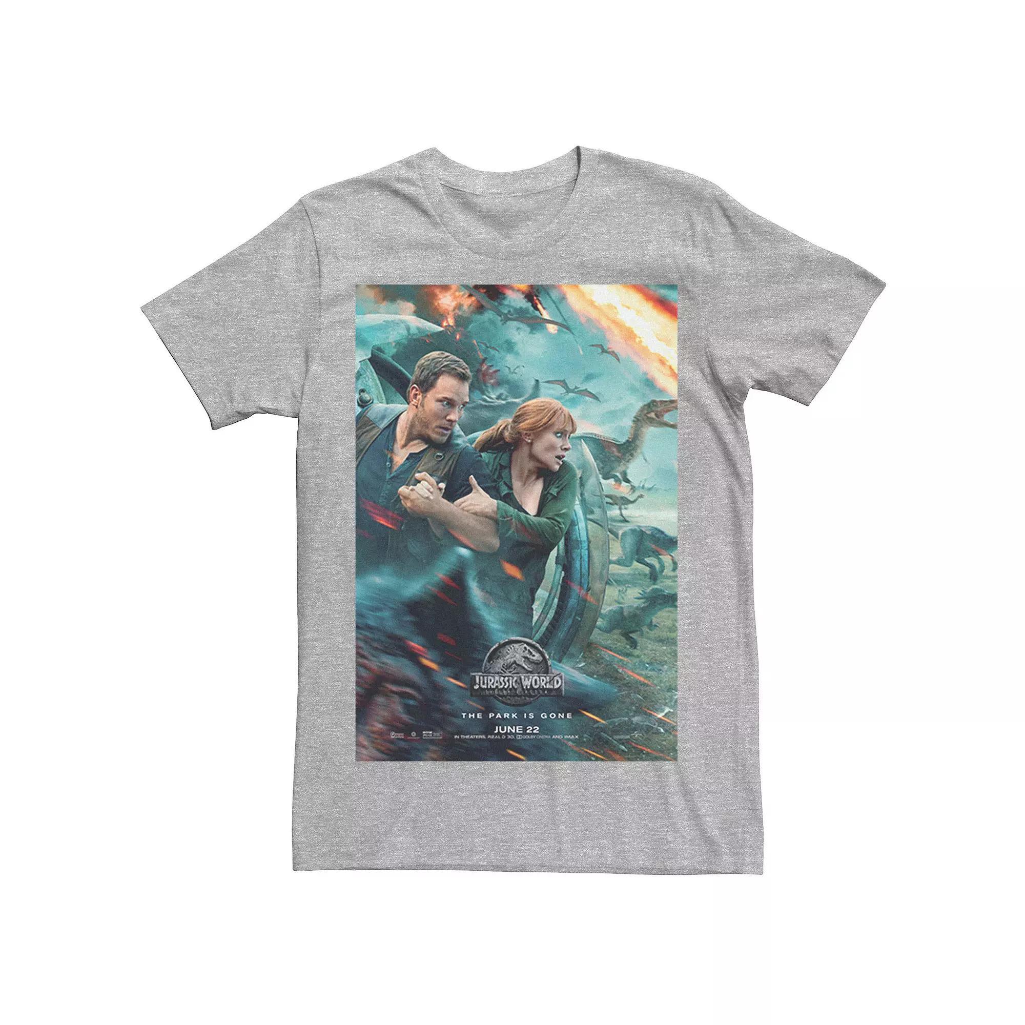 Men's Jurassic World Two Owen Claire Movie Poster Tee, Size: XL, Red Product Image