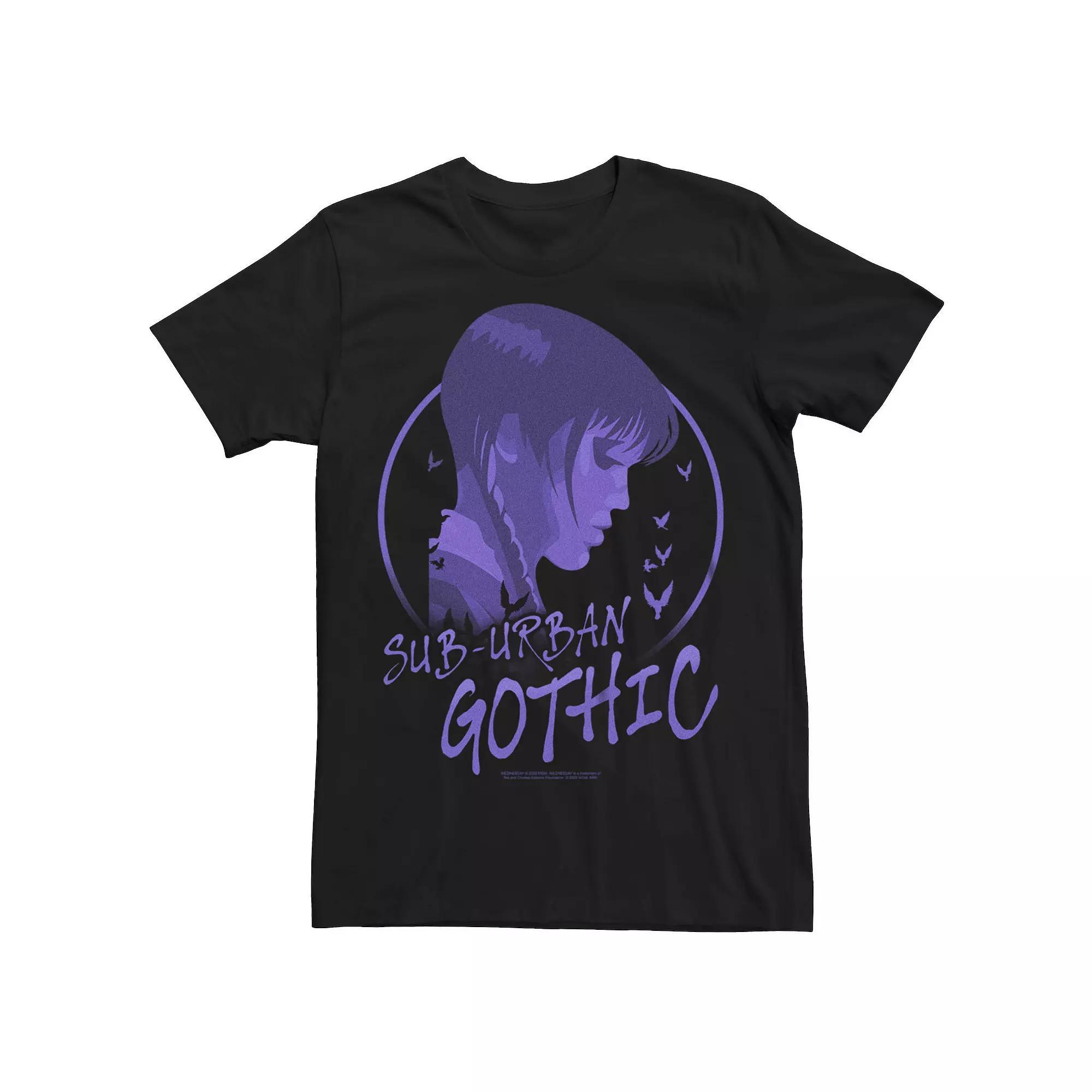 Men's Wednesday Suburban Gothic Tee, Size: Small, Black Product Image