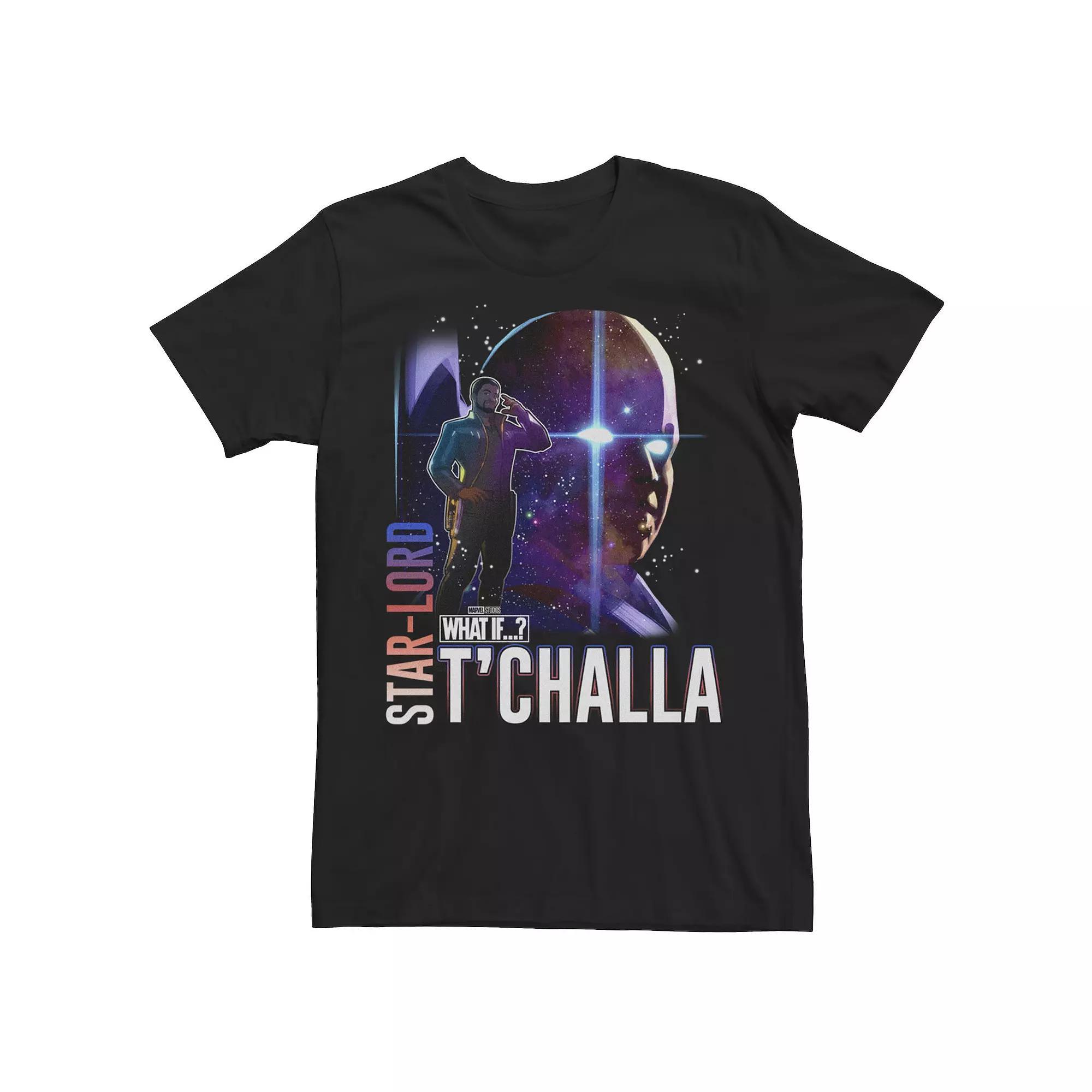 Men's Marvel What If Star Lord T'Challa and Watcher Poster Tee,  Product Image