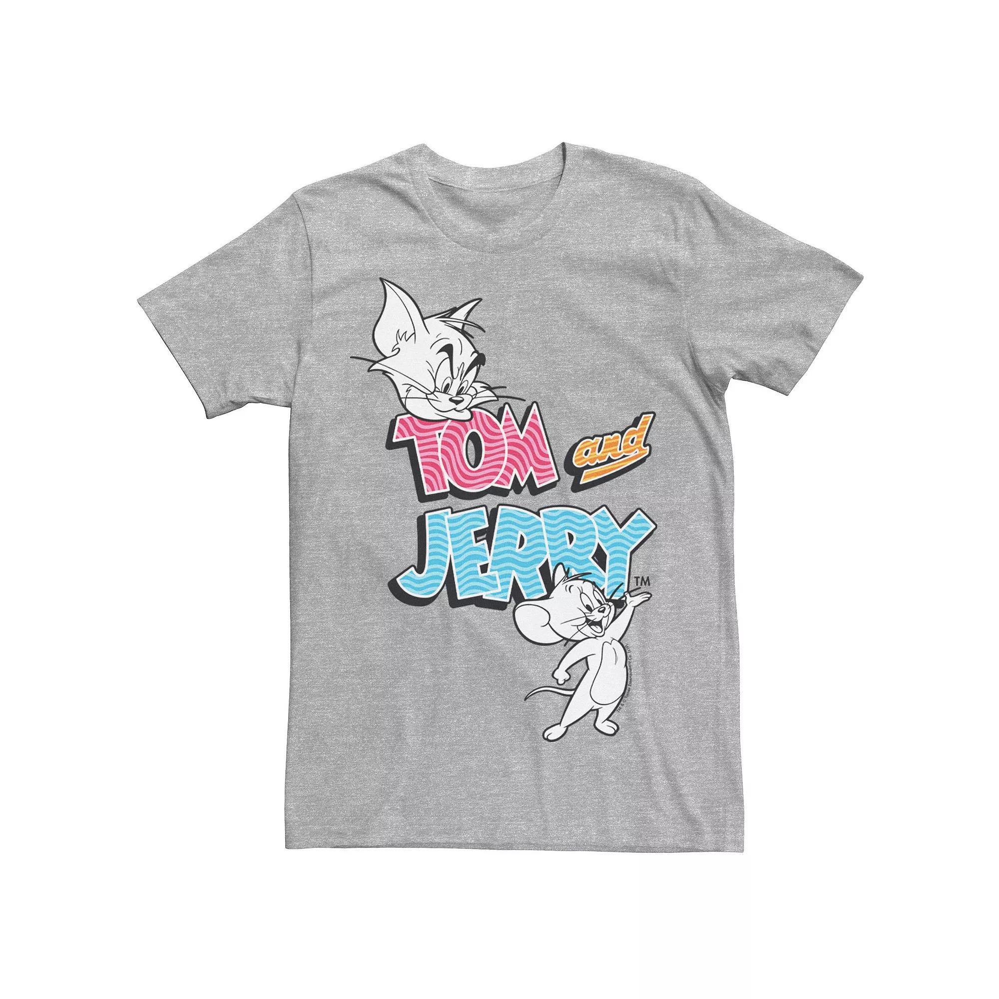 Men's Tom And Jerry Colorful Logo Sketch Tee,  Product Image