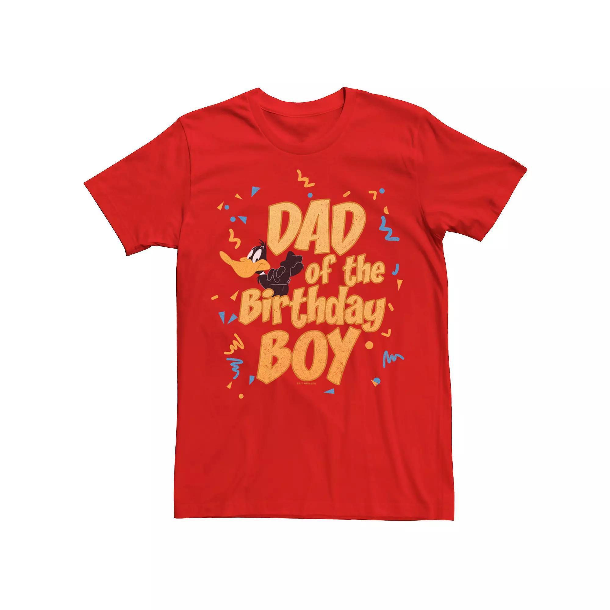 Men's Looney Tunes Daffy Duck Dad Birthday Boy Tee, Size: Small, Red Product Image
