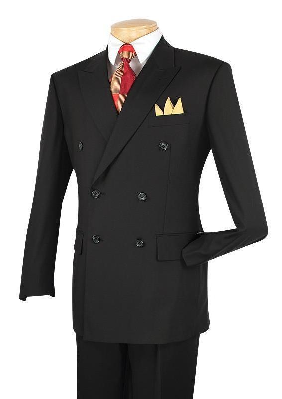 Ramses Collection - Double Breasted Suit 2 Piece Regular Fit in Black Product Image