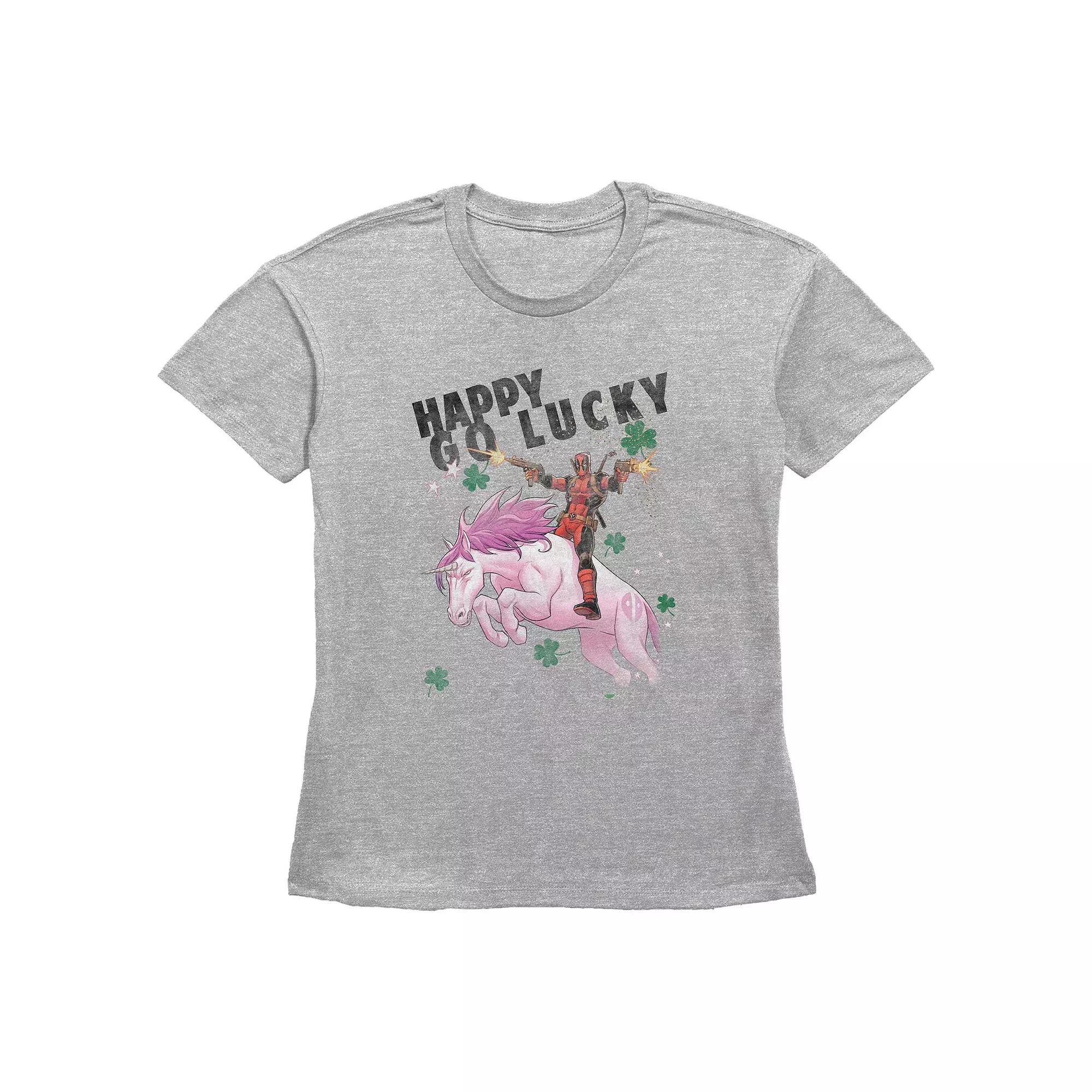 Women's Marvel Deadpool Happy Go Lucky Graphic Tee,  Product Image