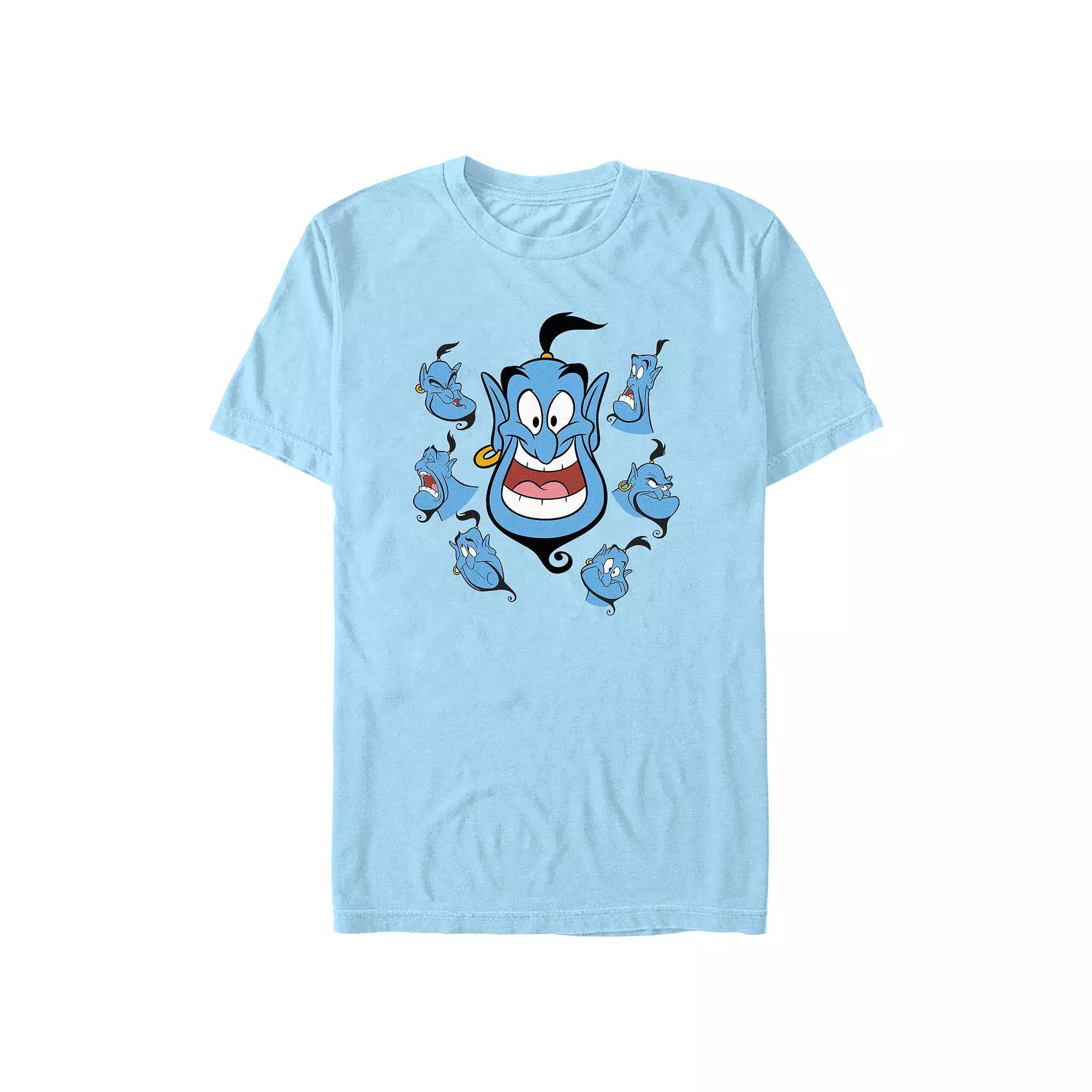 Disney's Aladdin Genie Funny Faces Men's Graphic Tee, Size: Small, Light Blue Product Image