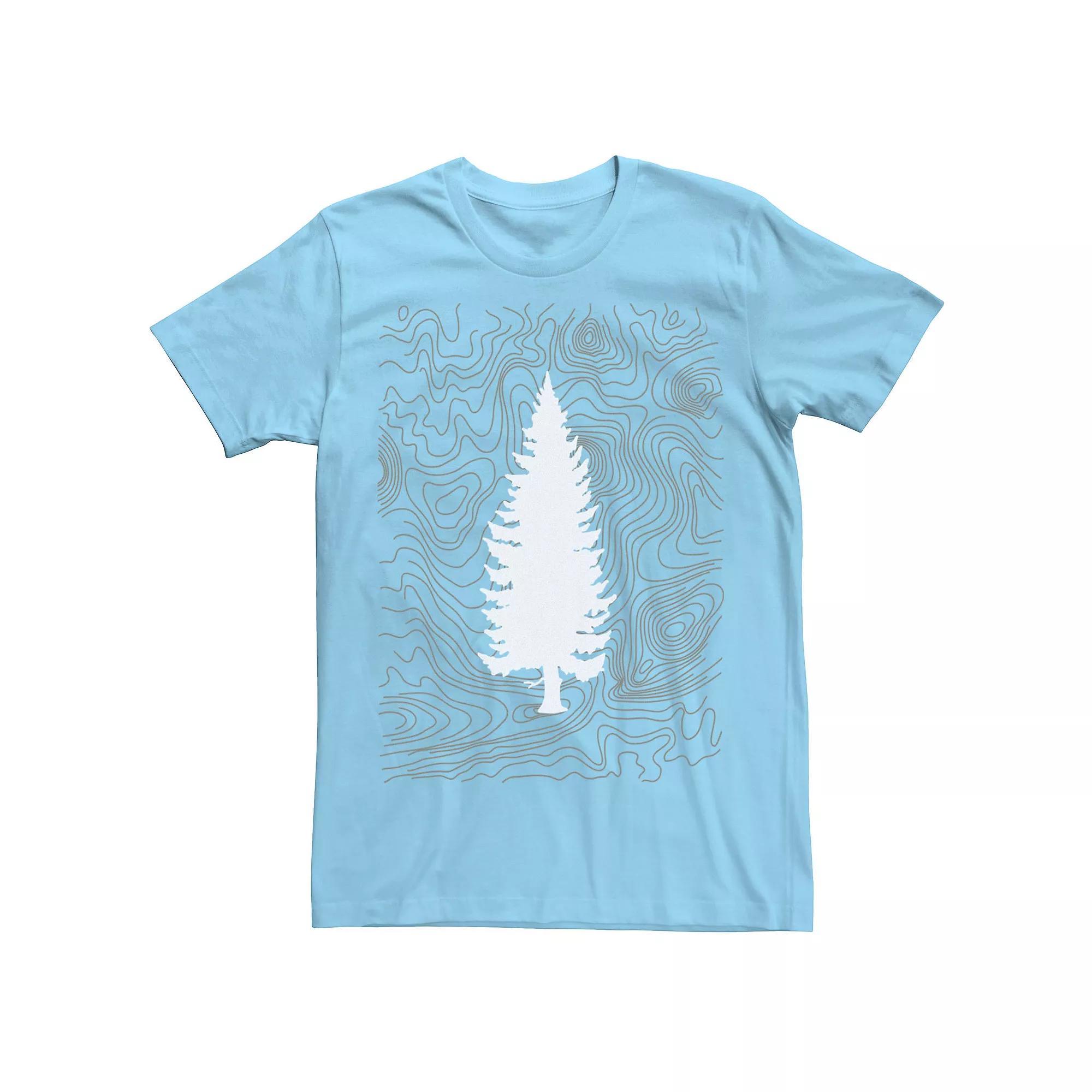 Men's Fifth Sun Tree Outline Sketched Lines Tee, Size: XL, Light Blue Product Image
