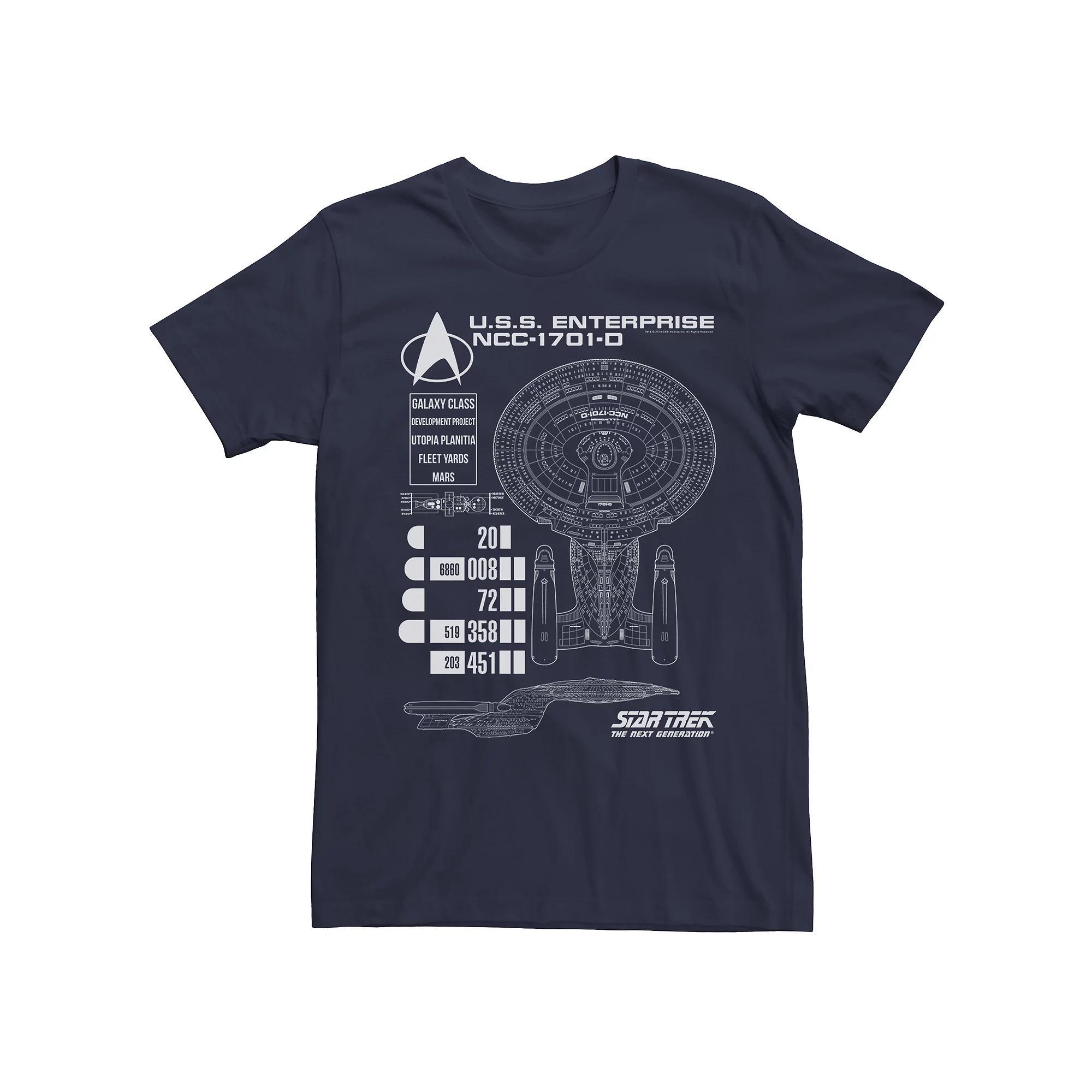 Men's Star Trek Ship Schematics Tee, Size: Small, Blue Product Image