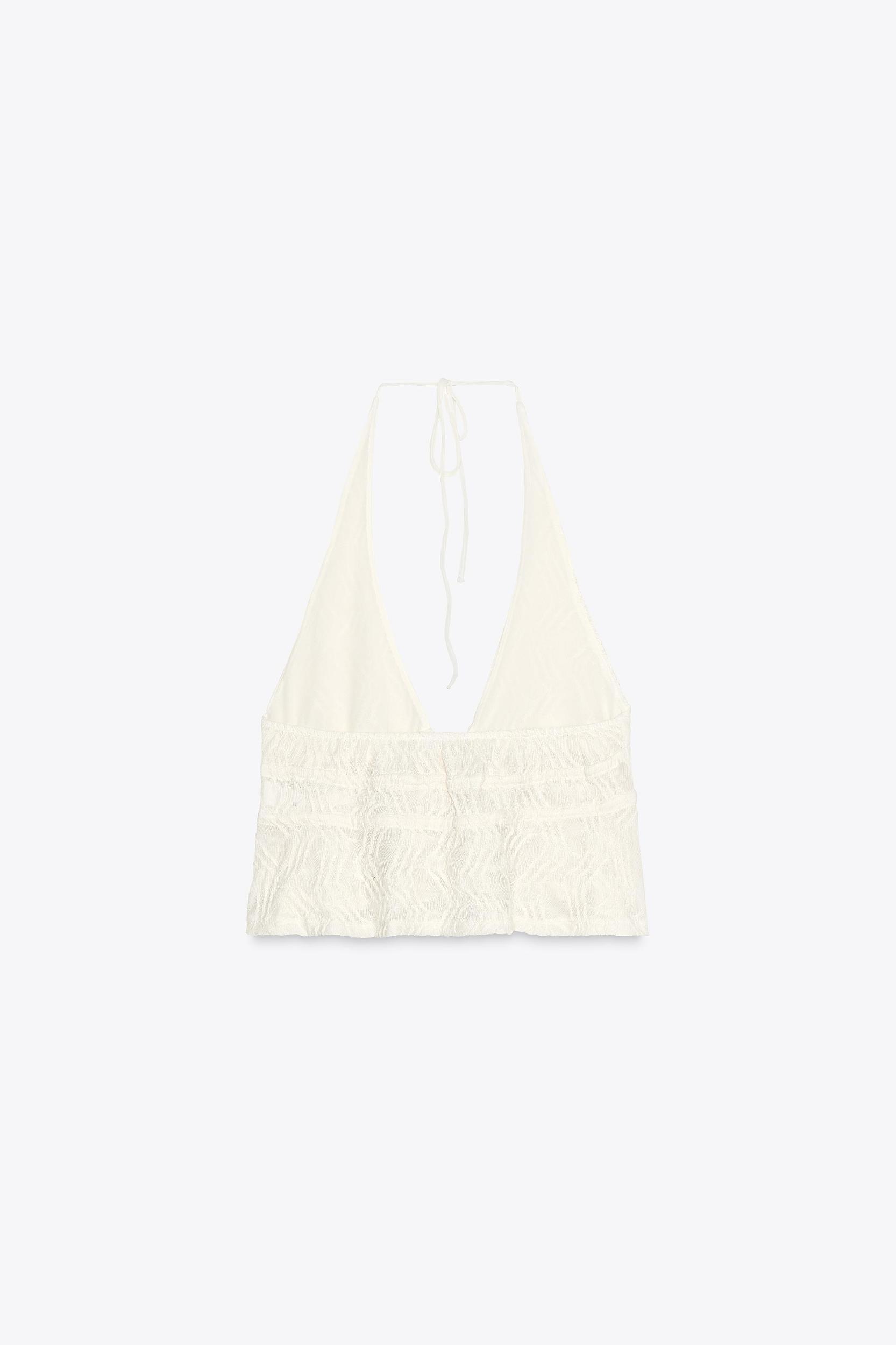 TEXTURED HALTER TOP Product Image
