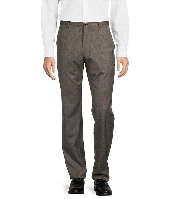 Armani Exchange Modern Fit Flat Front Solid Textured Dress Pants Product Image