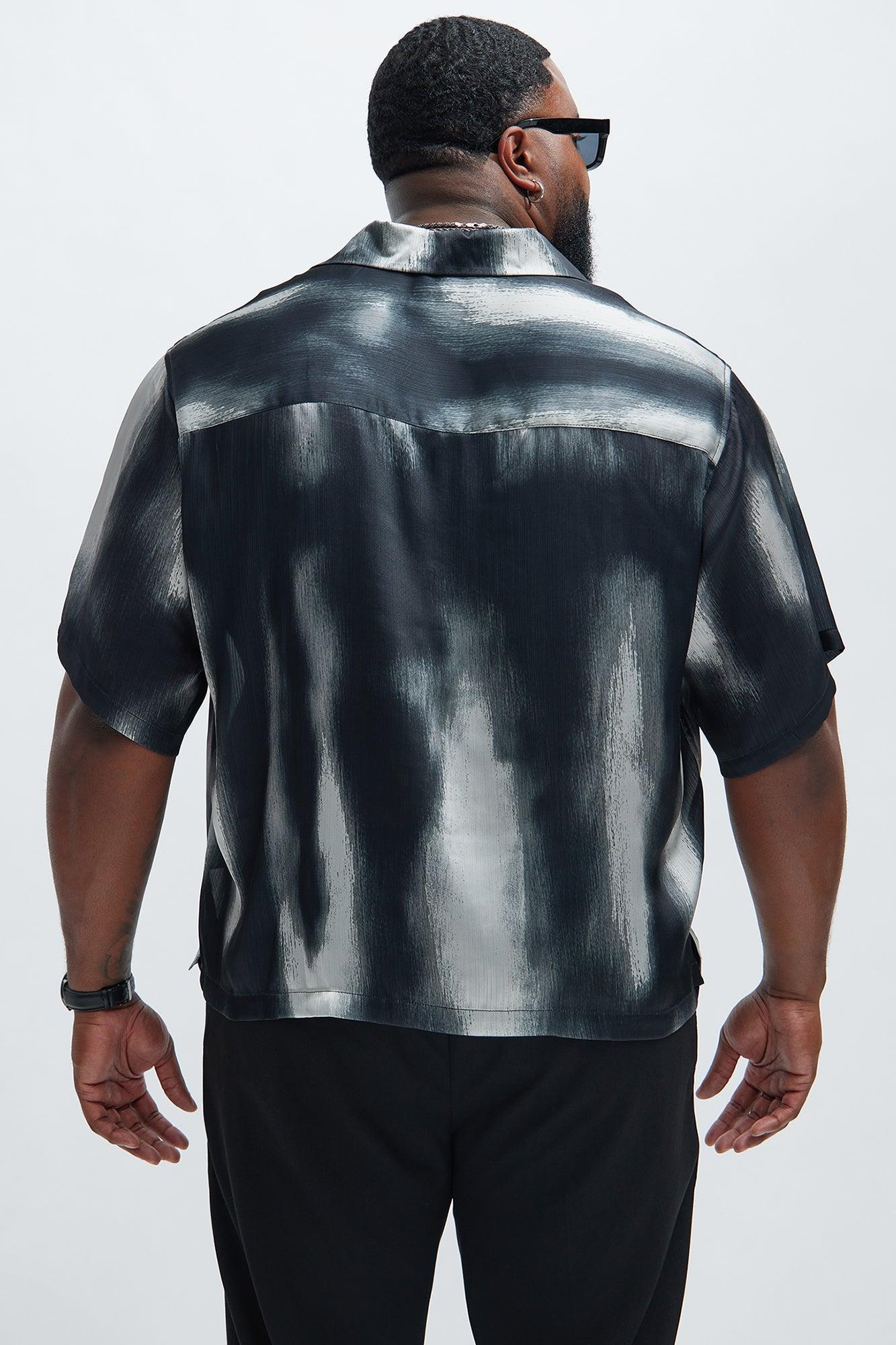 Grunge Painted Boxy Shirt - Black/combo Product Image