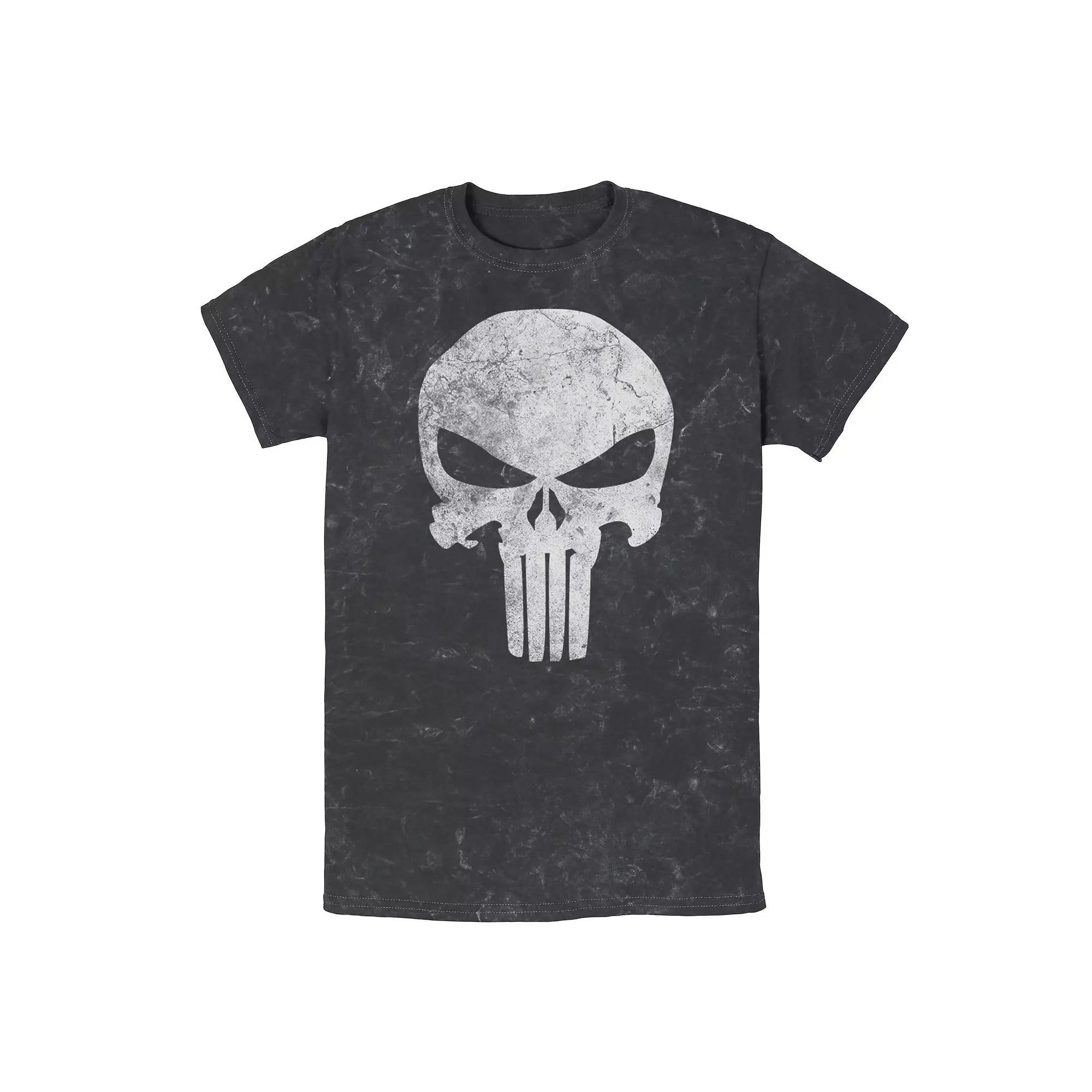 Men's Marvel Punisher Skull Symbol Distressed Wash Tee,  Product Image