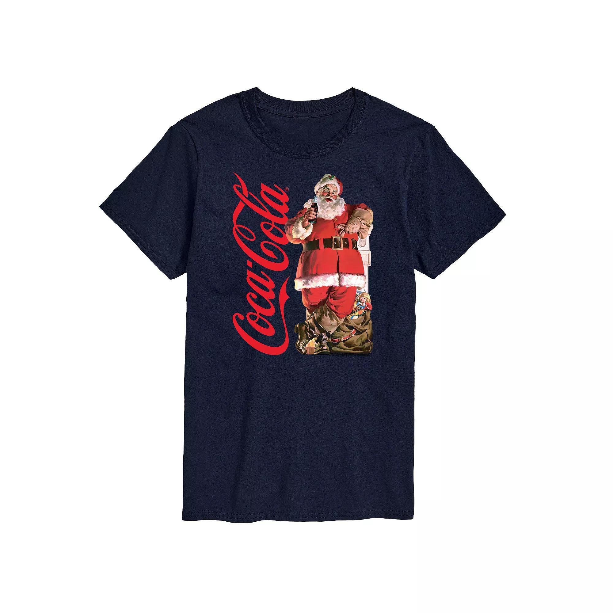 Big & Tall Coca-Cola Vintage Santa Graphic Tee, Men's,  Product Image
