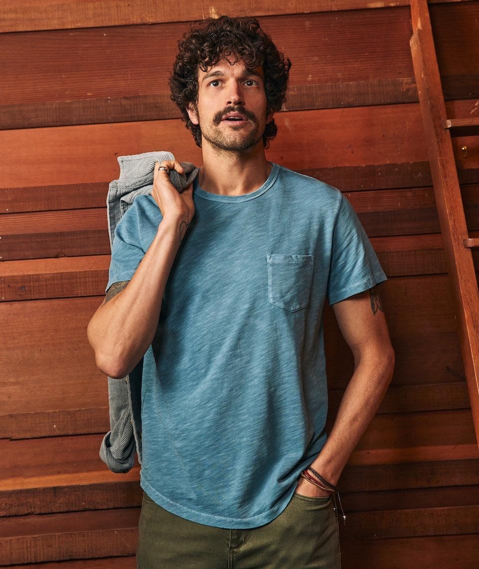 Vintage Heavy Slub Pocket Tee in Provincial Blue Product Image