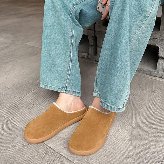 Plain Fleece Lined Mules Product Image