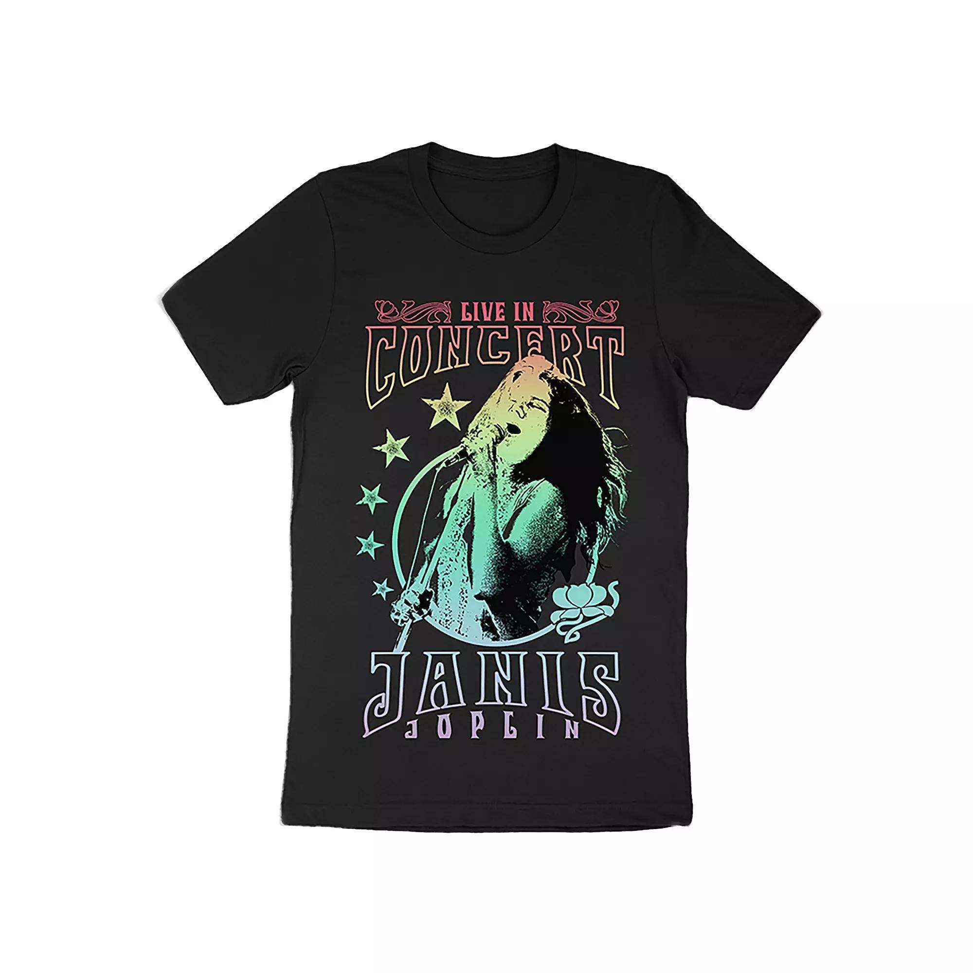 Men's Rainbow Janis Joplin Tee, Size: Small, Black Product Image