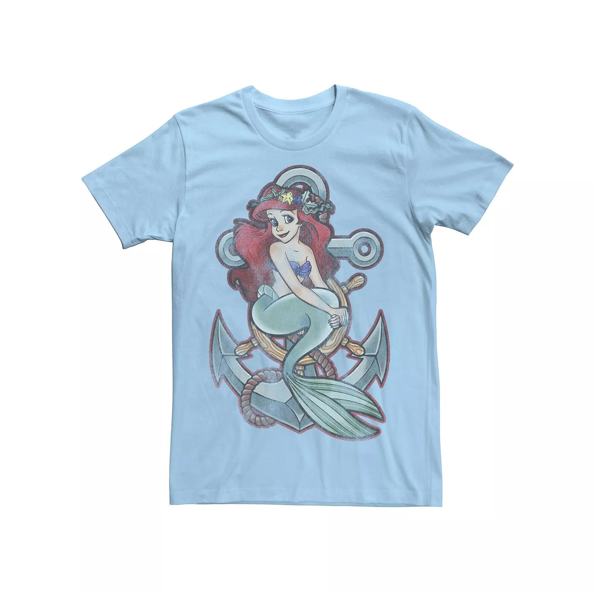 Disney's The Little Mermaid Men's Tattoo Anchor Pose Tee,  Product Image