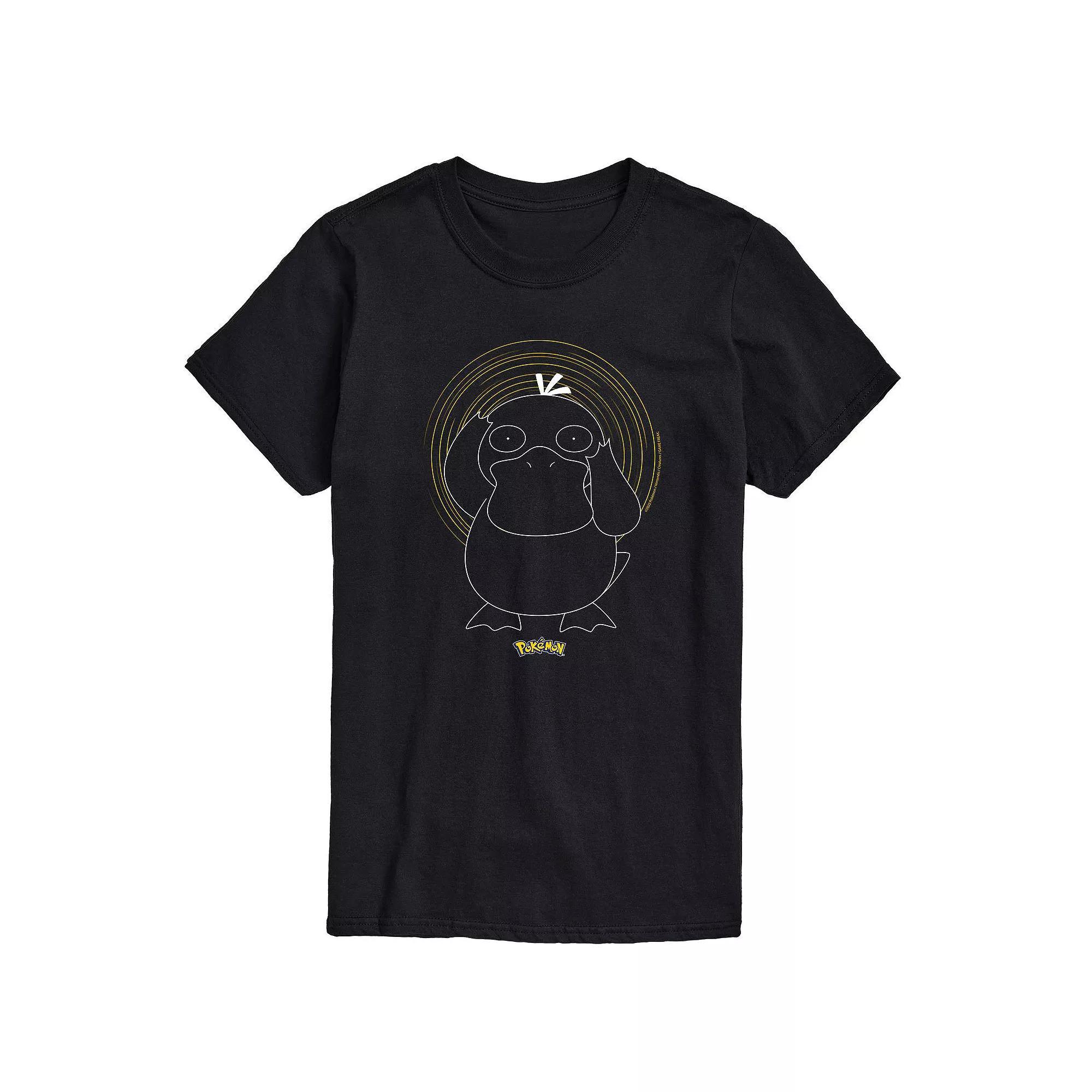 Men's Pokemon Psyduck Spiral Tee, Size: XS, Black Product Image