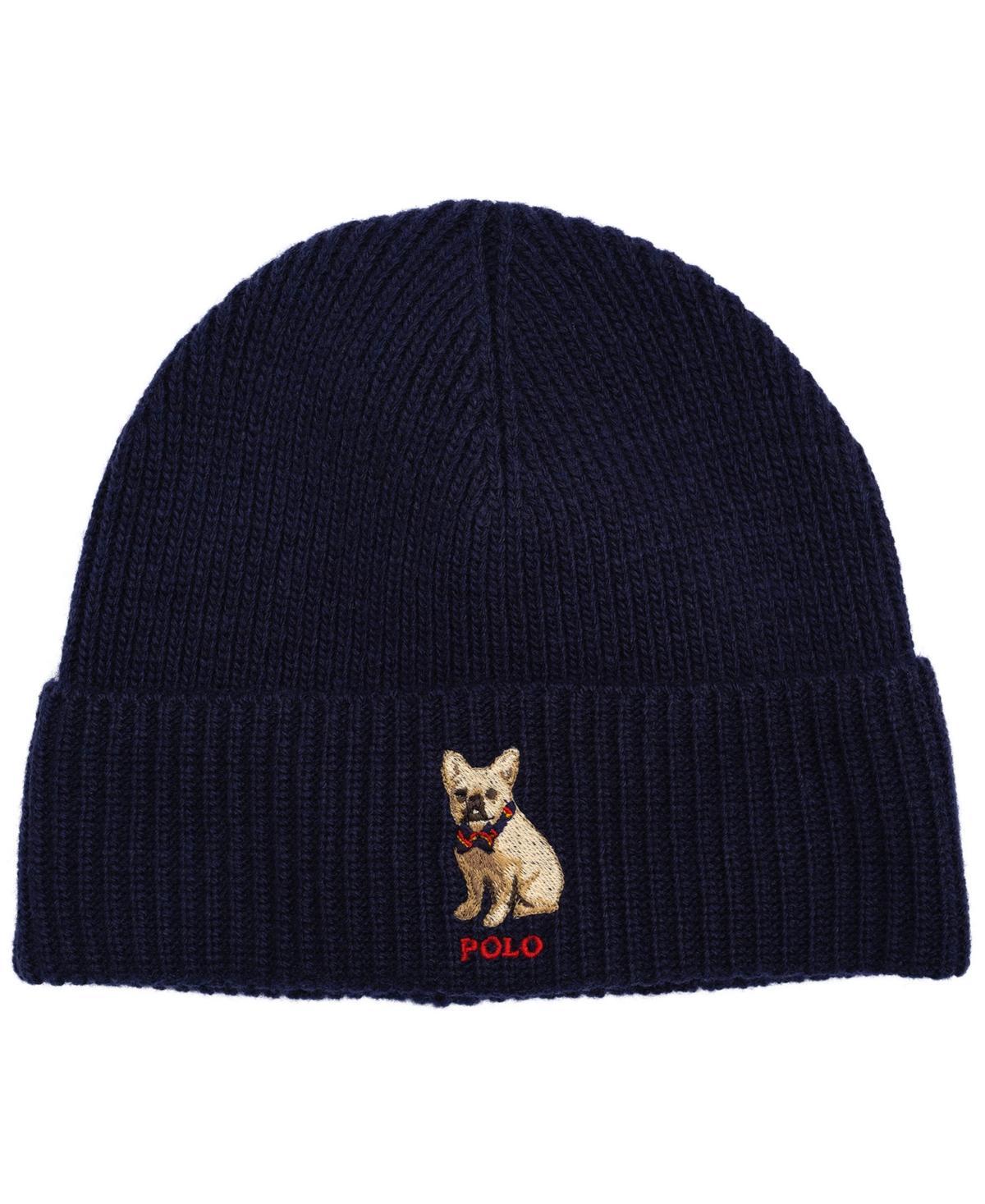 POLO RALPH LAUREN Men's Embroidered Frenchie Beanie In Newport Navy Product Image