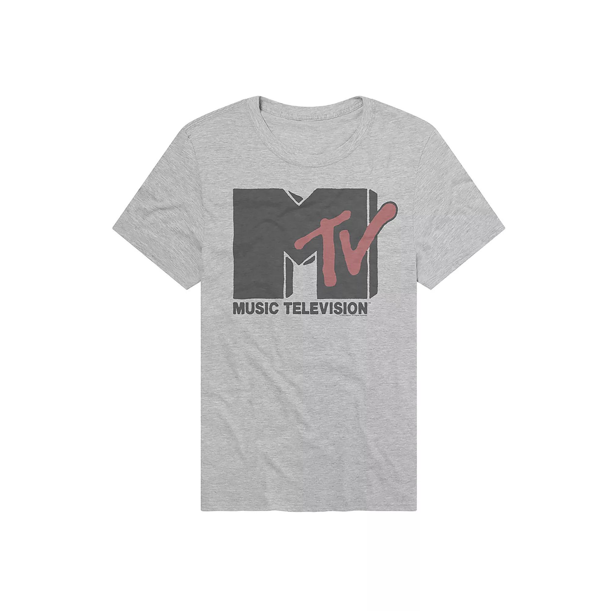 Men's MTV Logo Graphic Tee, Size: Small, Athletic Grey Product Image