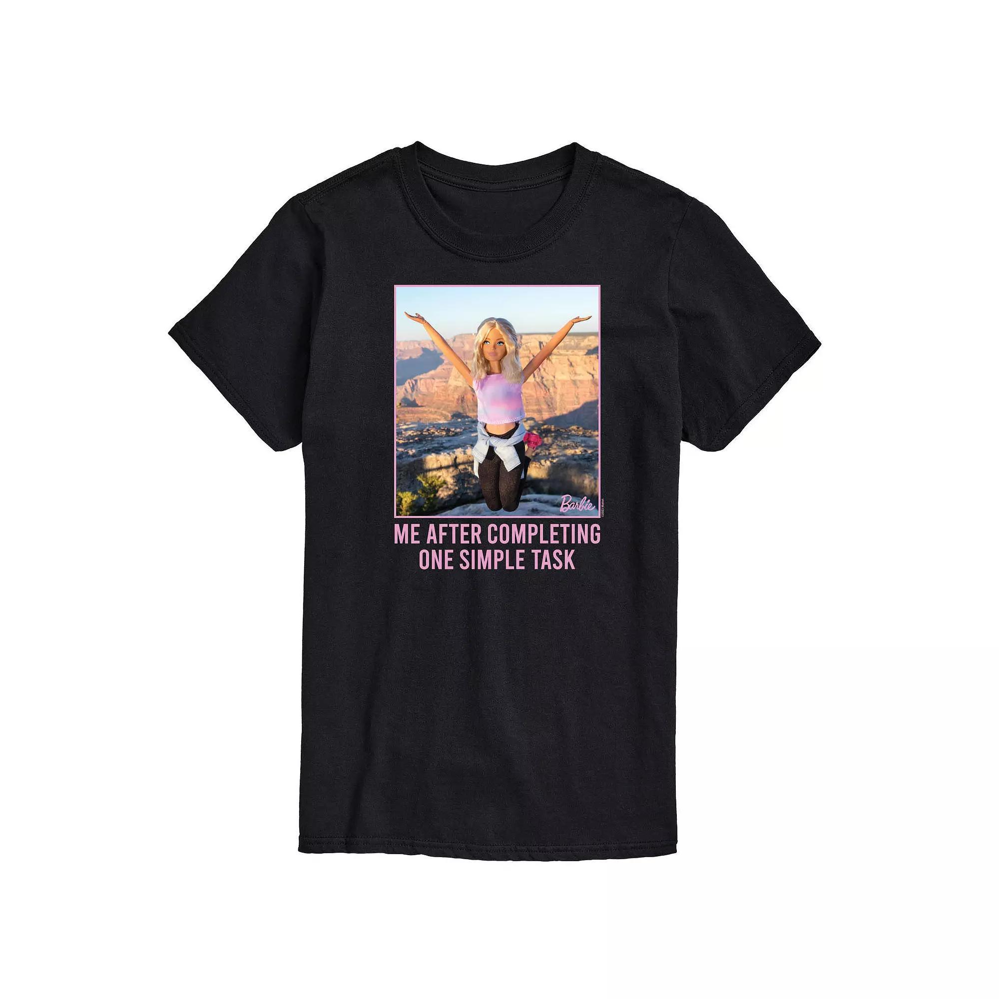 Big & Tall Barbie® One Simple Task Graphic Tee, Men's, Size: 4XB, Black Product Image