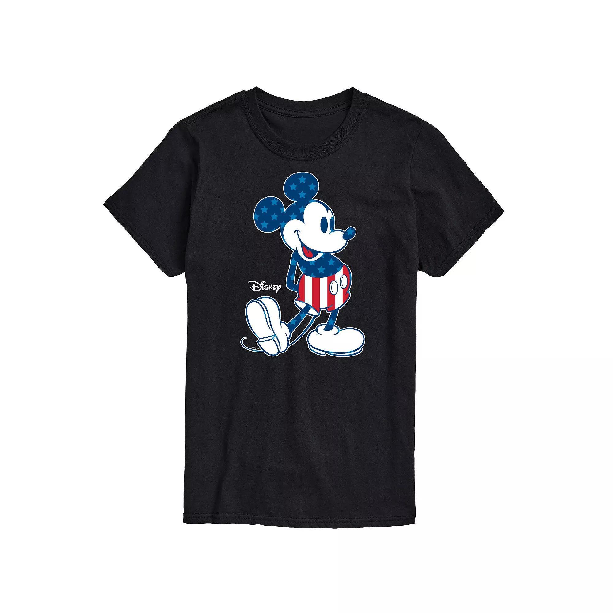 Disney's Mickey Mouse Men's Americana Flag Graphic Tee, Size: XXL, Black Product Image