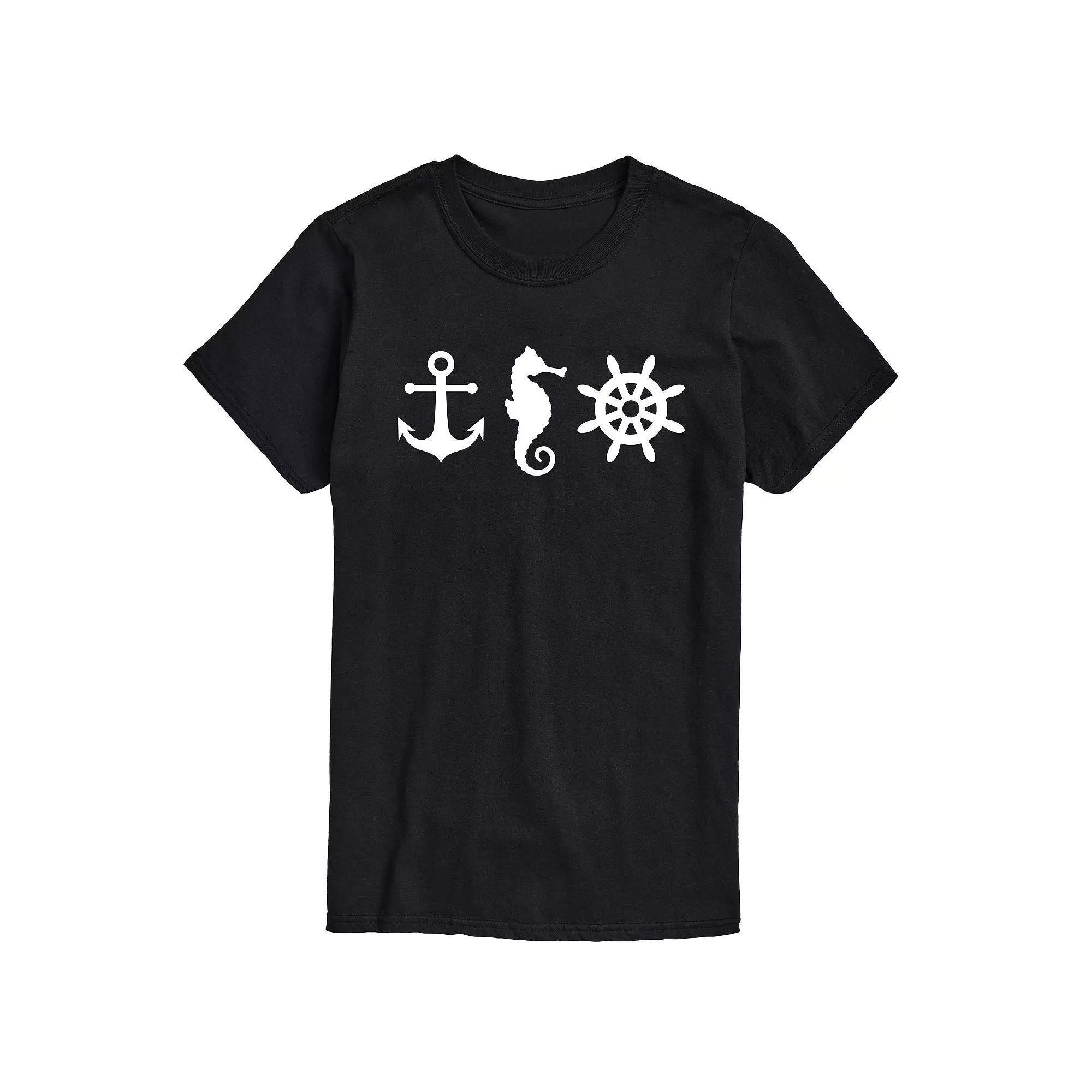 Big & Tall Nautical Symbols Graphic Tee, Men's,  Product Image