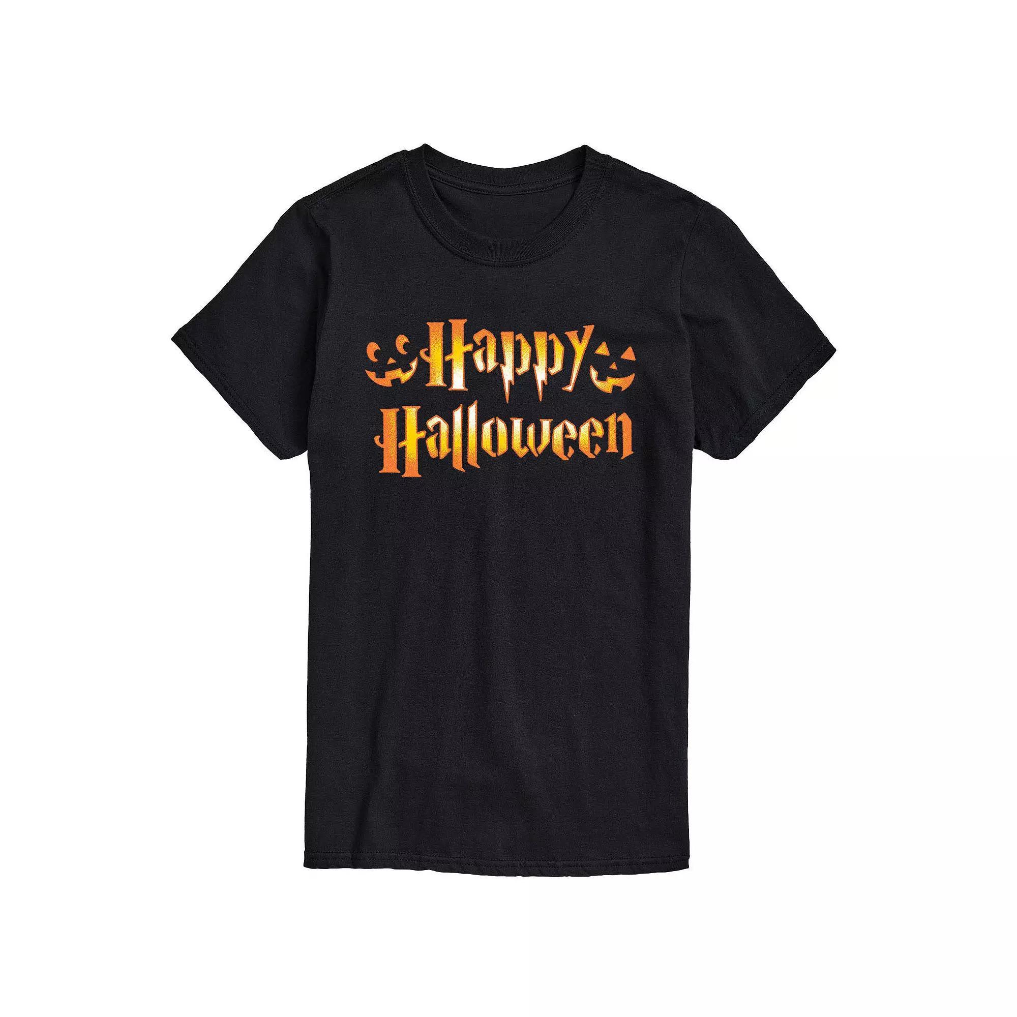 Men's Happy Halloween Carved tee, Size: Large, Black Product Image