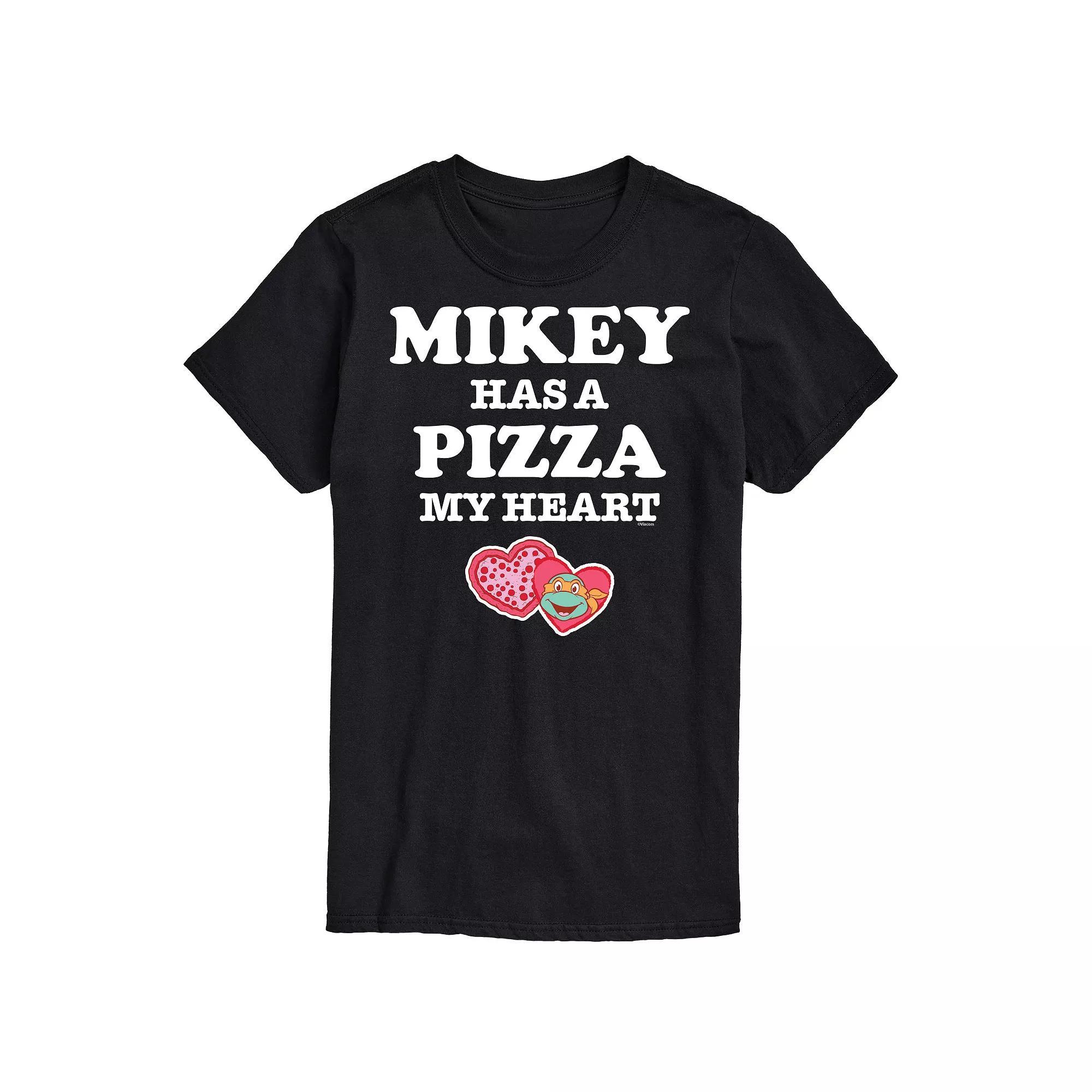 Men's TMNT Pizza My Heart Mikey Tee, Size: Small, Black Product Image