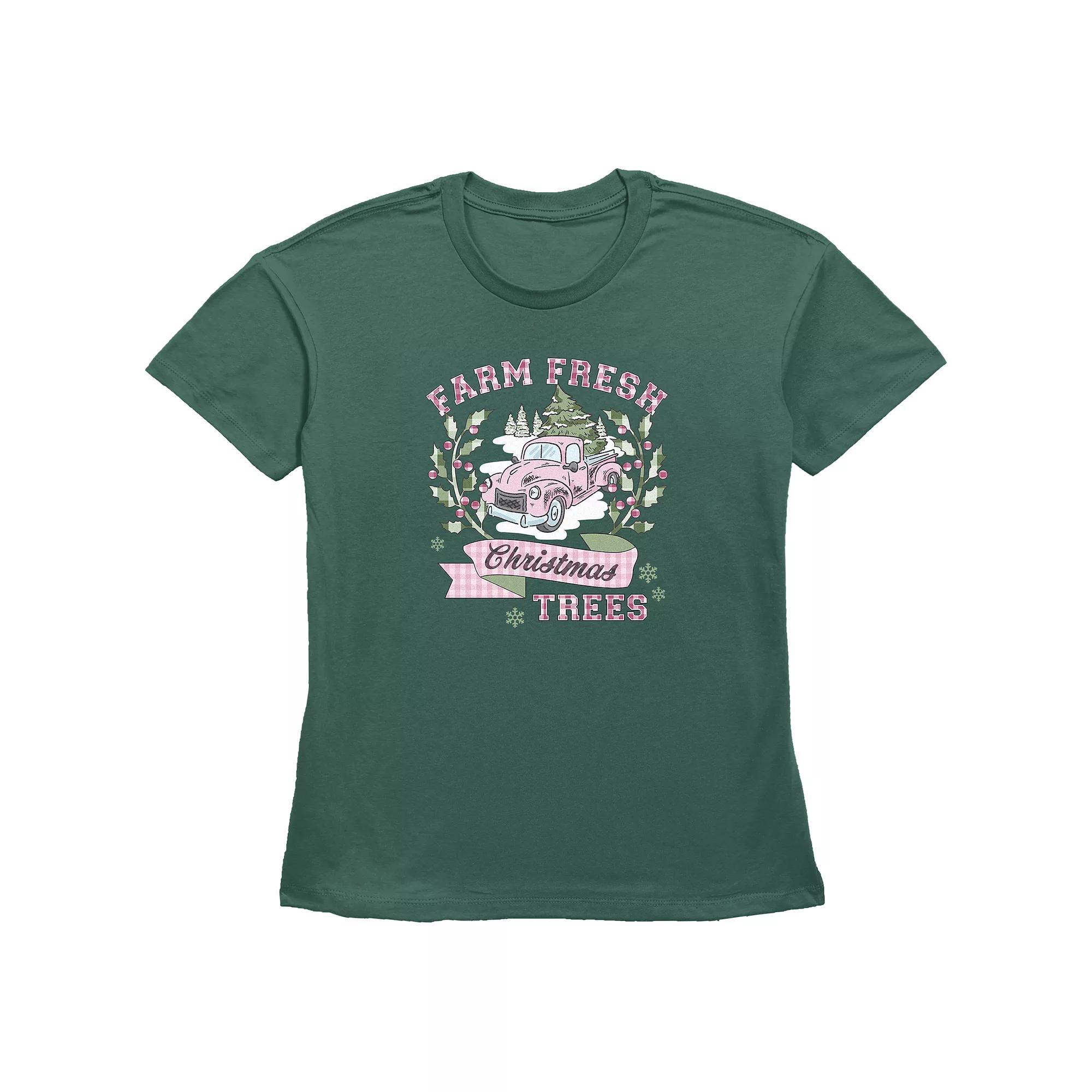 Women's Farm Fresh Christmas Trees Graphic Tee,  Product Image