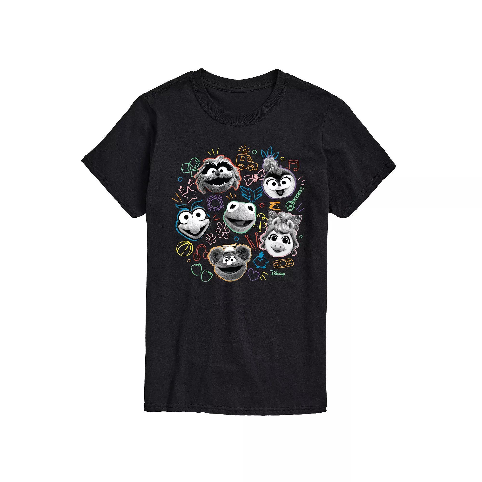 Disney's Muppet Babies Men's Faces Graphic Tee, Size: XL, Black Product Image