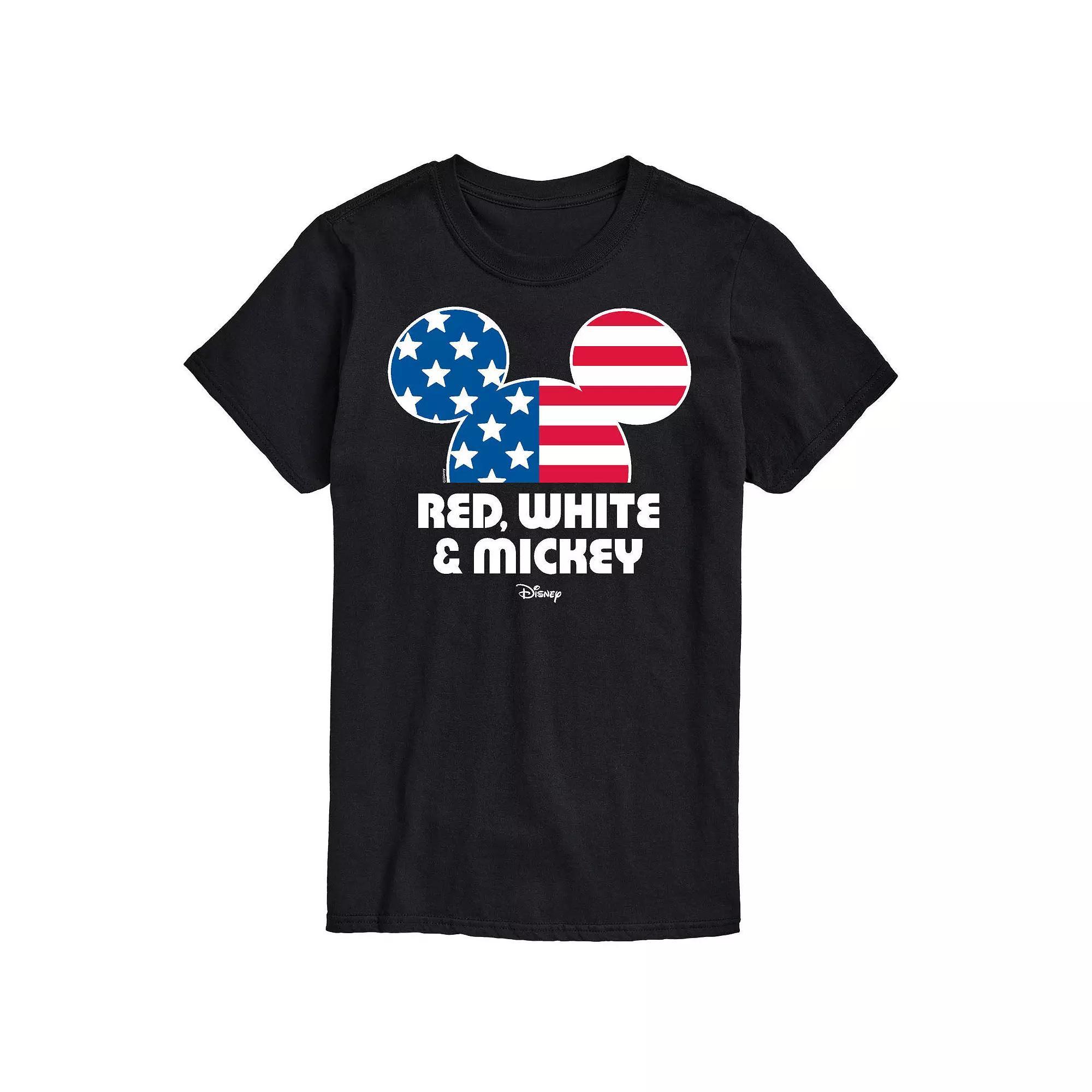 Disney's Men's Red White And Mickey Graphic Tee,  Product Image