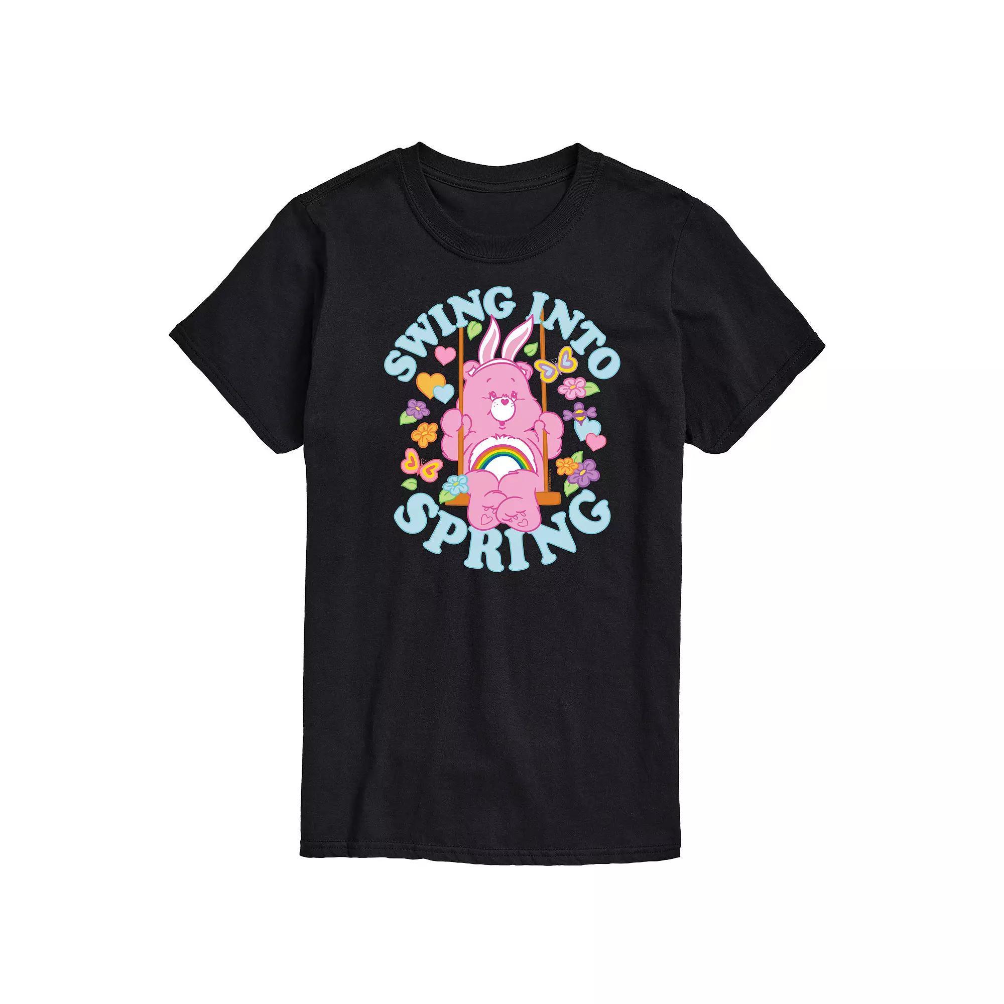 Men's Care Bears Swing Into Spring Graphic Tee, Size: Small, Black Product Image