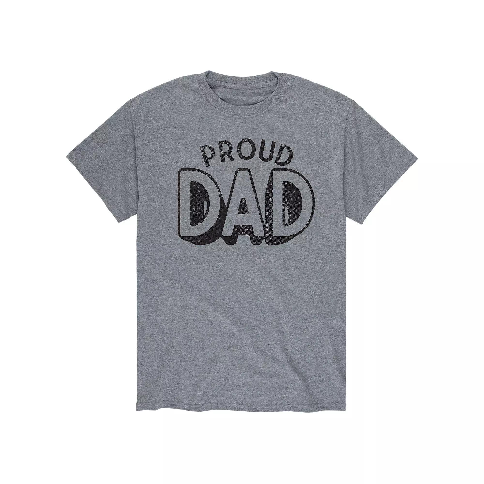 Men's Proud Dad Tee, Size: Large, Gray Product Image