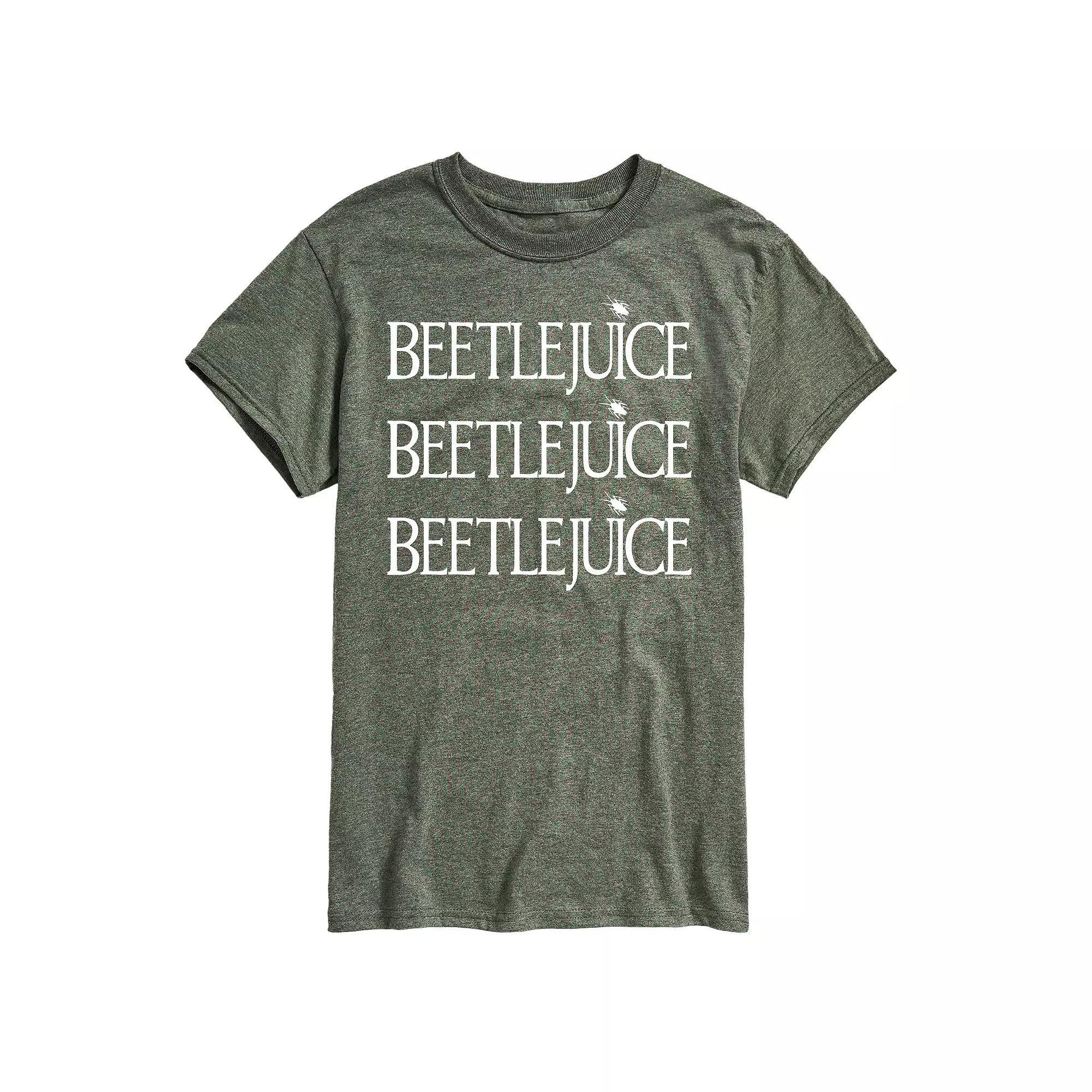 Men's Beetlejuice Stacked Tee, Size: XL, Green Product Image