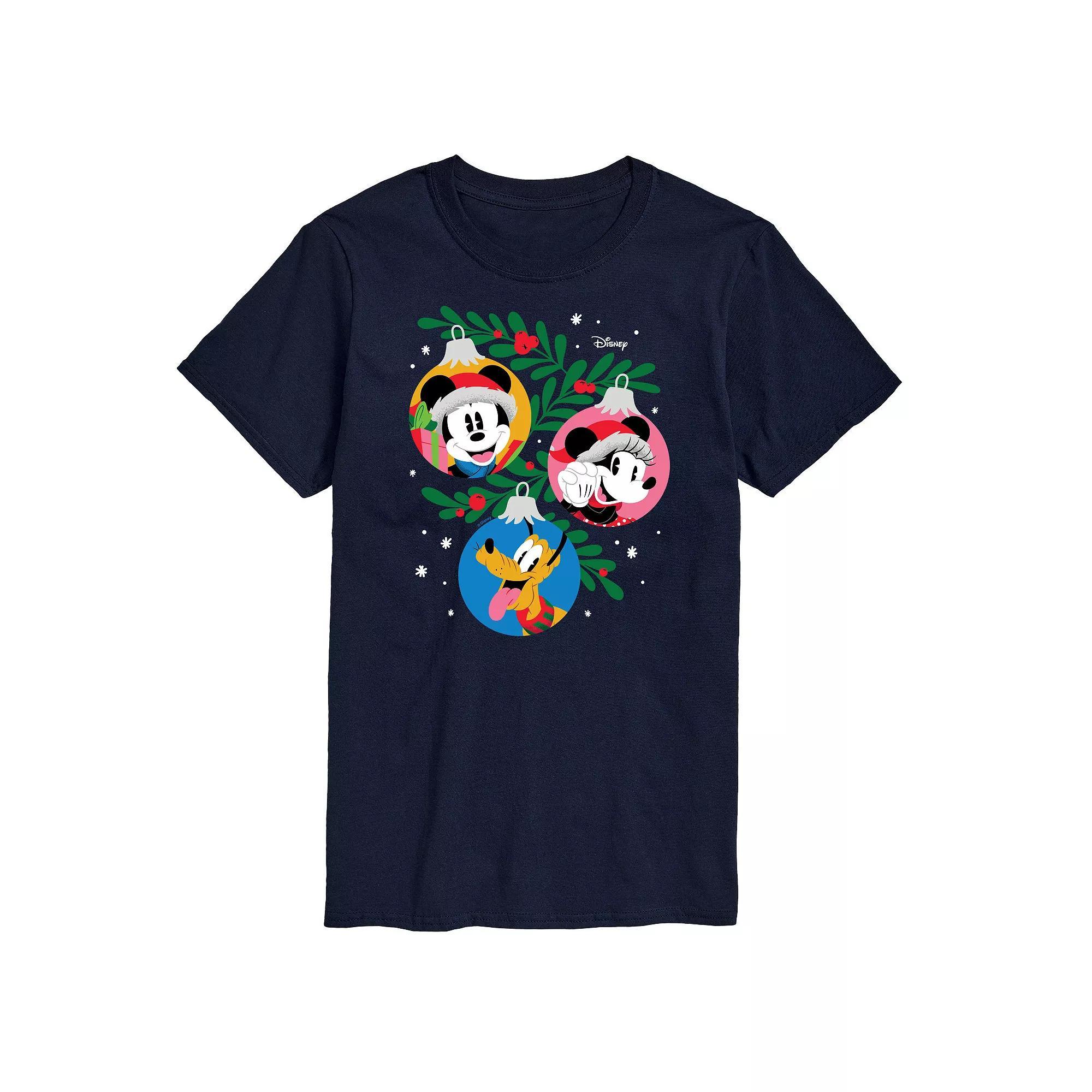 Disney's Big & Tall Mickey, Minnie & Pluto Ornaments Graphic Tee, Men's,  Product Image