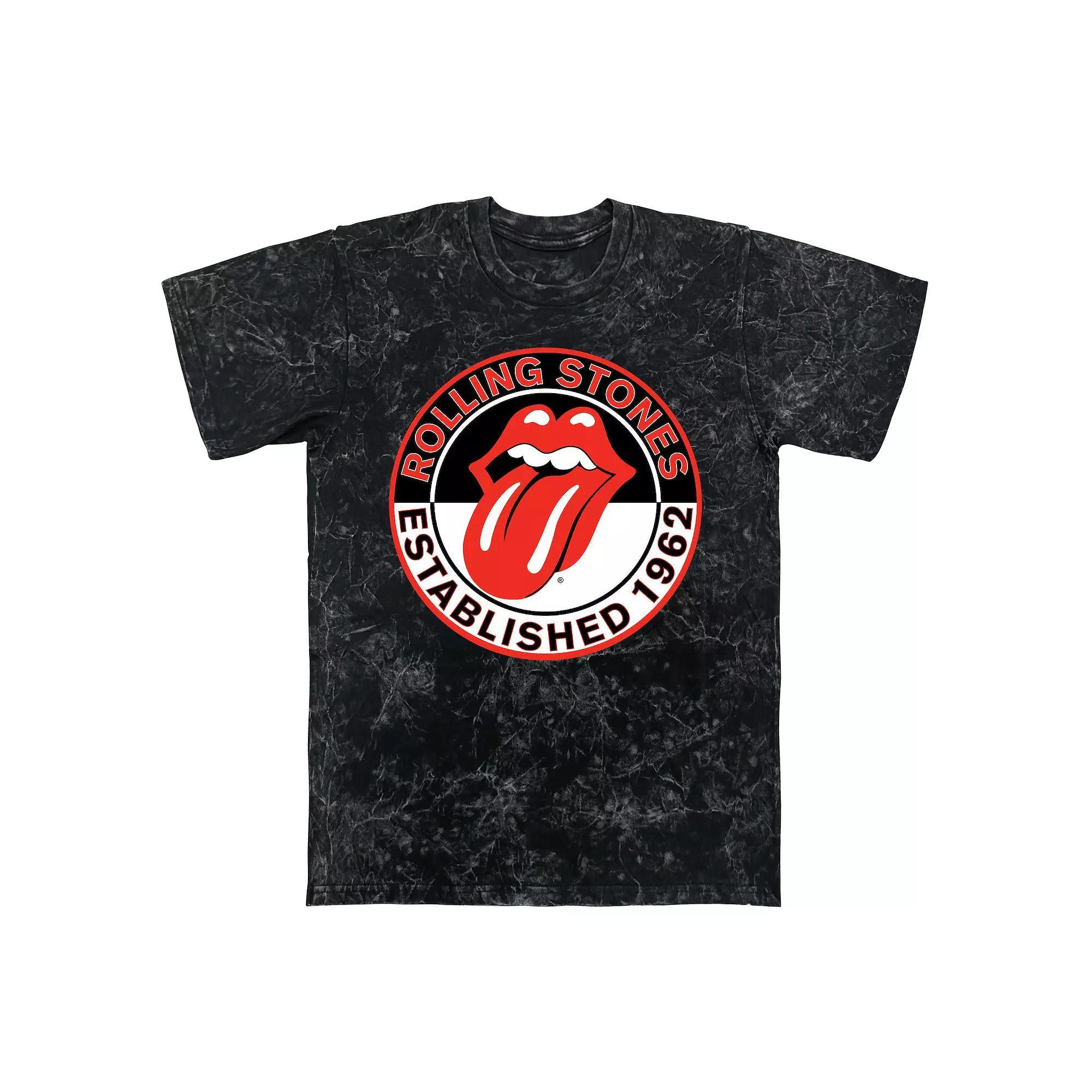 Men's Rolling Stones Est. 1962 Mineral Wash Graphic Tee, Size: Small, Black Mineral Wash Product Image