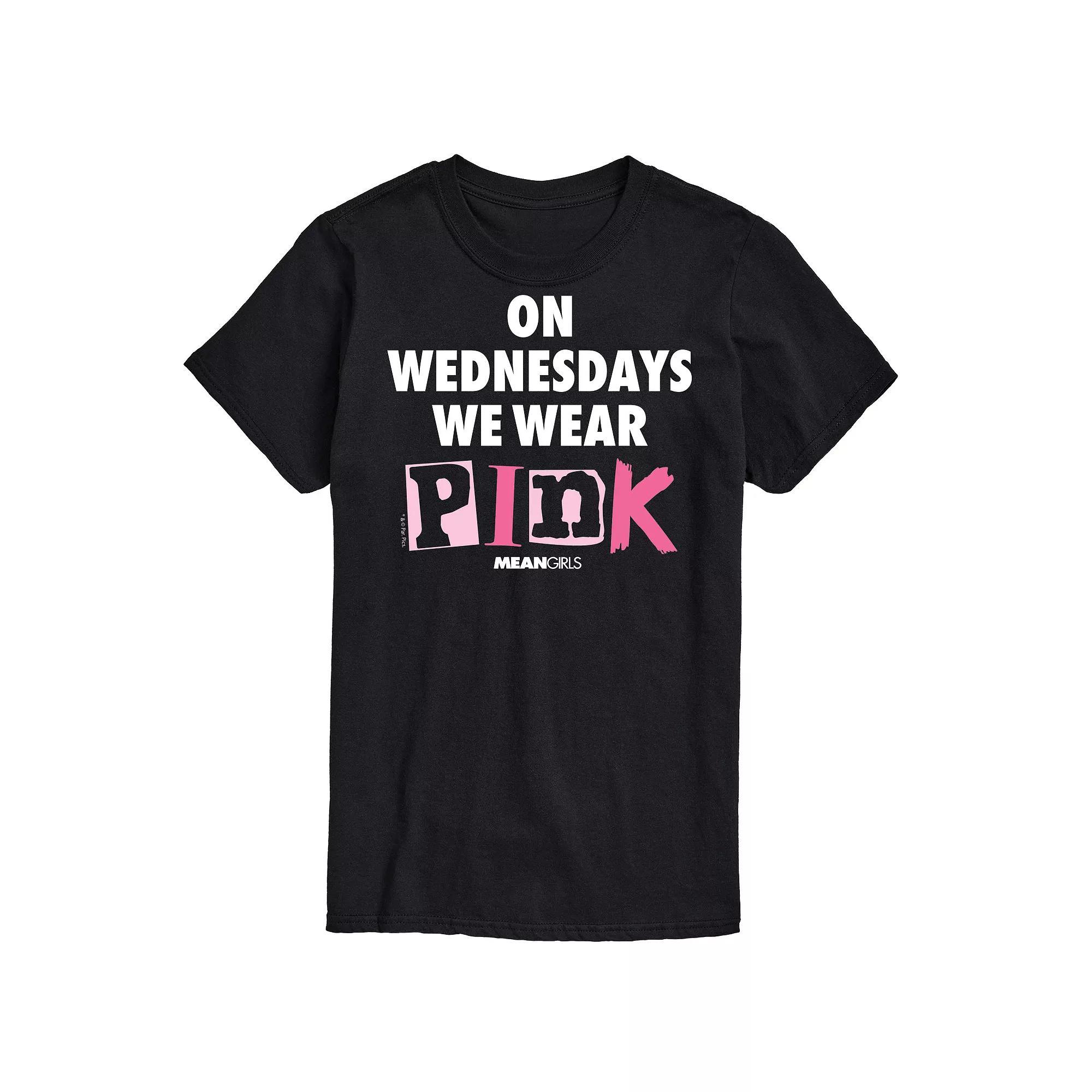 Men's Mean Girls Wednesdays We Wear Pink Graphic Tee,  Product Image