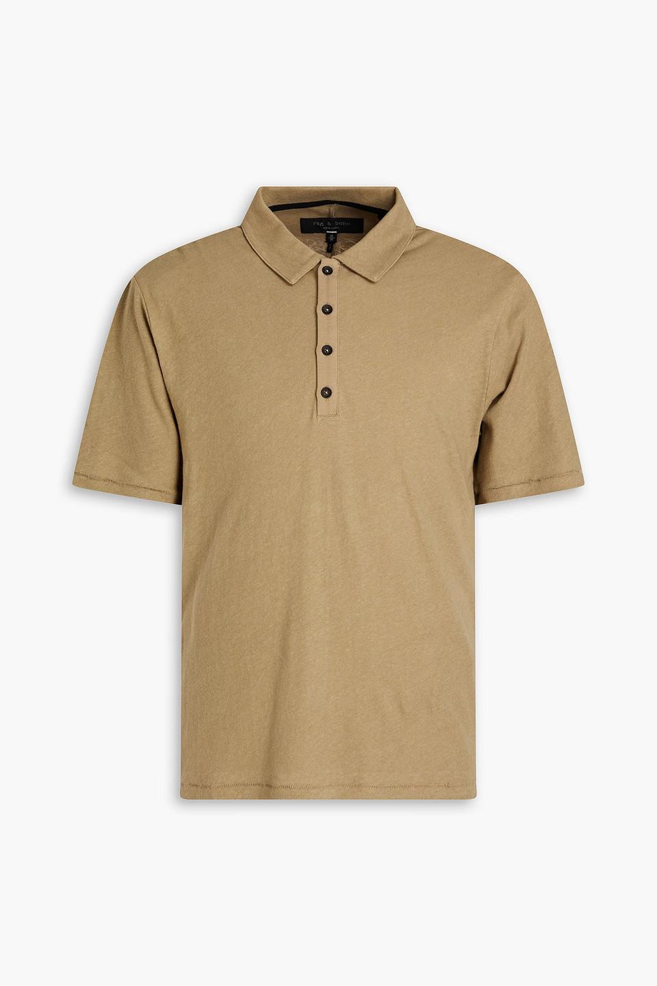 Mercer Poloshirt Aus Jersey Aus Einer Leinen-baumwollmischung In Army Green Product Image