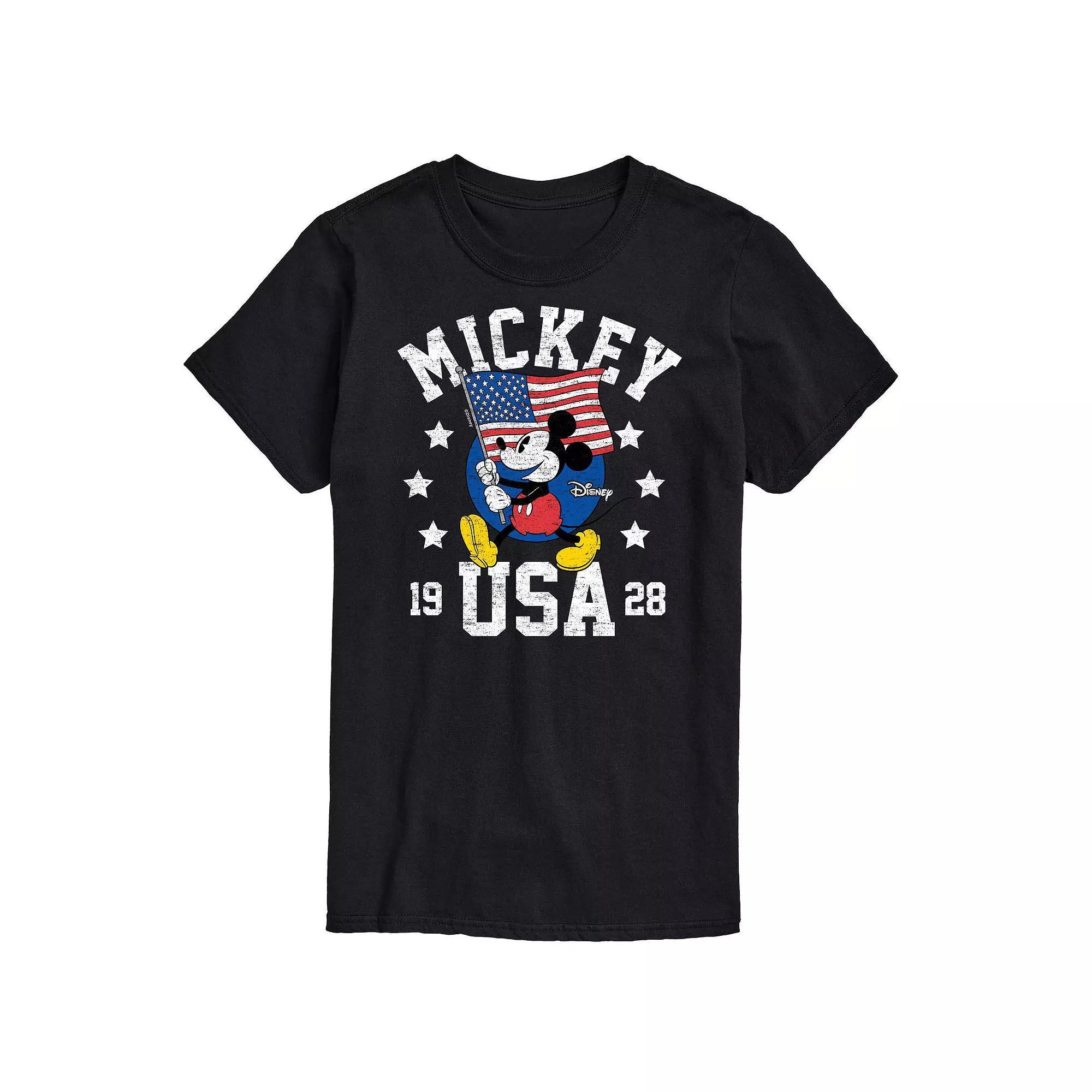 Disney's Mickey Mouse Men's Waving Flag Graphic Tee, Size: Small, Black Product Image