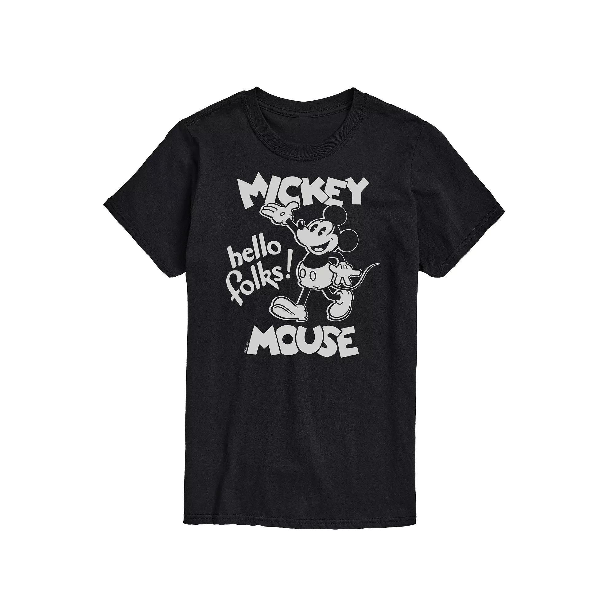 Disney's Mickey Mouse Men's Hello Folks Graphic Tee,  Product Image