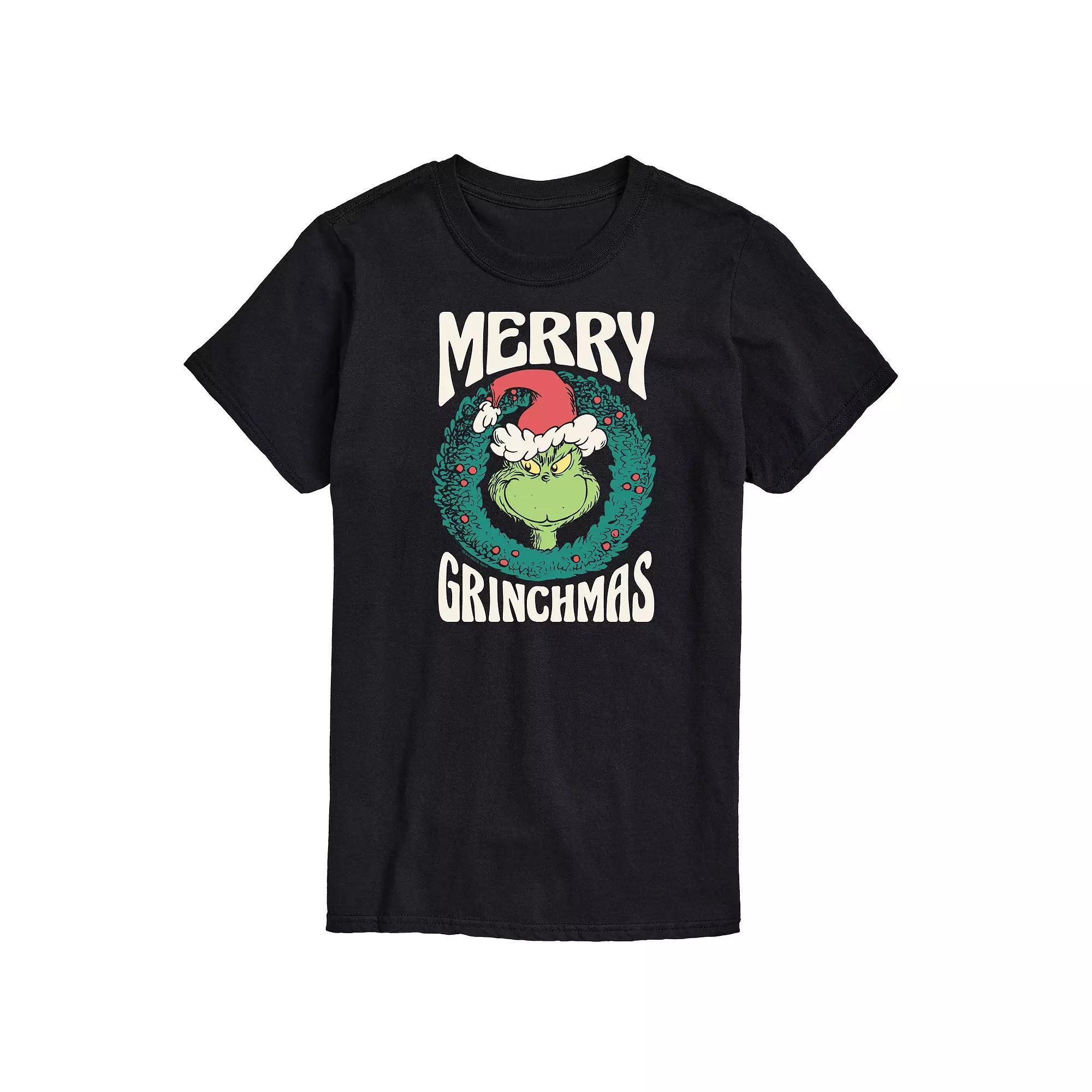 Men's Dr. Seuss The Grinch Merry Grinchmas Graphic Tee, Size: XXL, Black Product Image