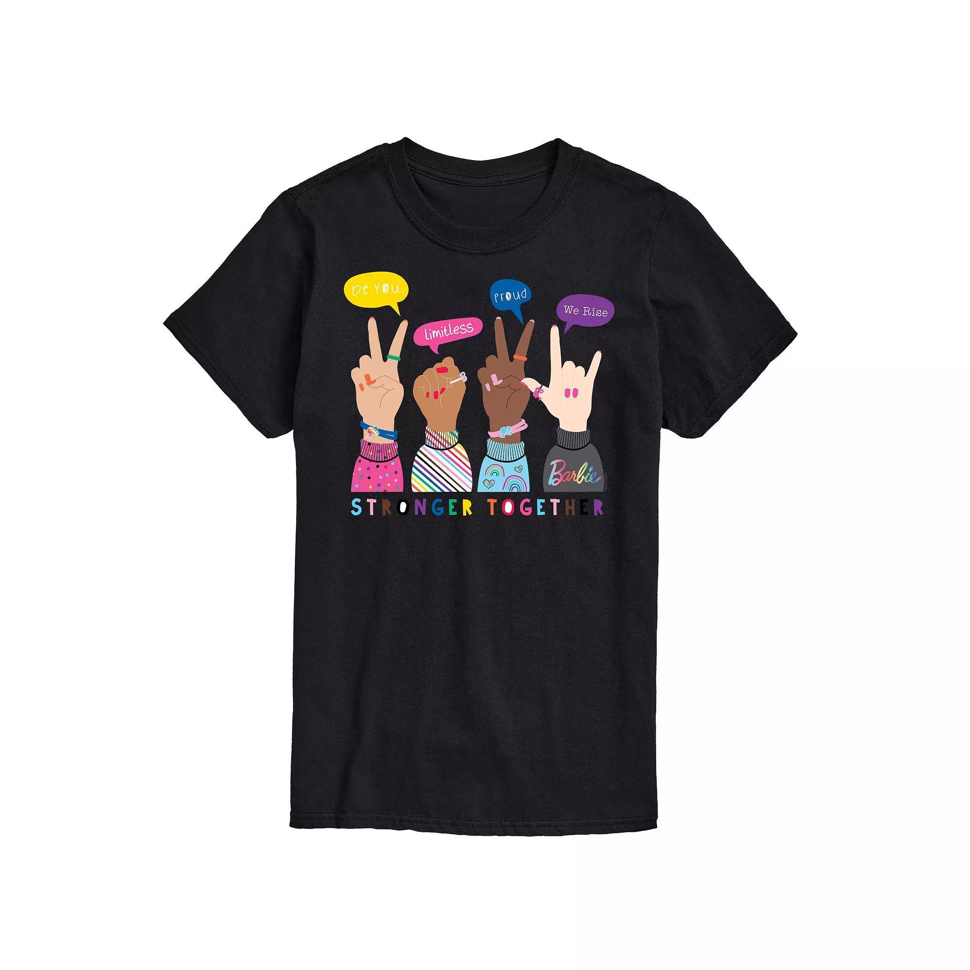 Men's Barbie Pride Doodle Hands Graphic Tee, Size: XL, Black Product Image