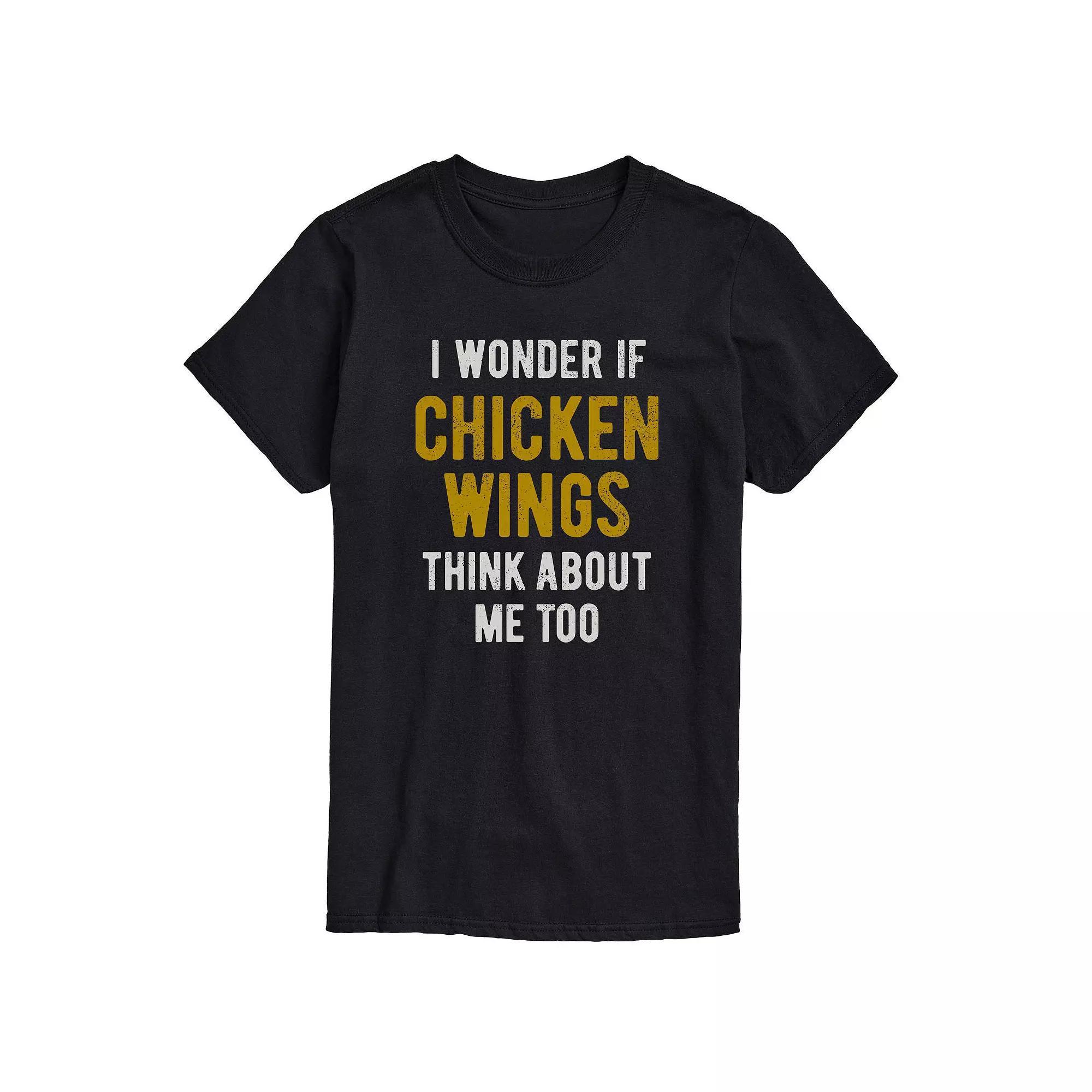 Men's I Wonder Chicken Wings Tee, Size: Medium, Black Product Image