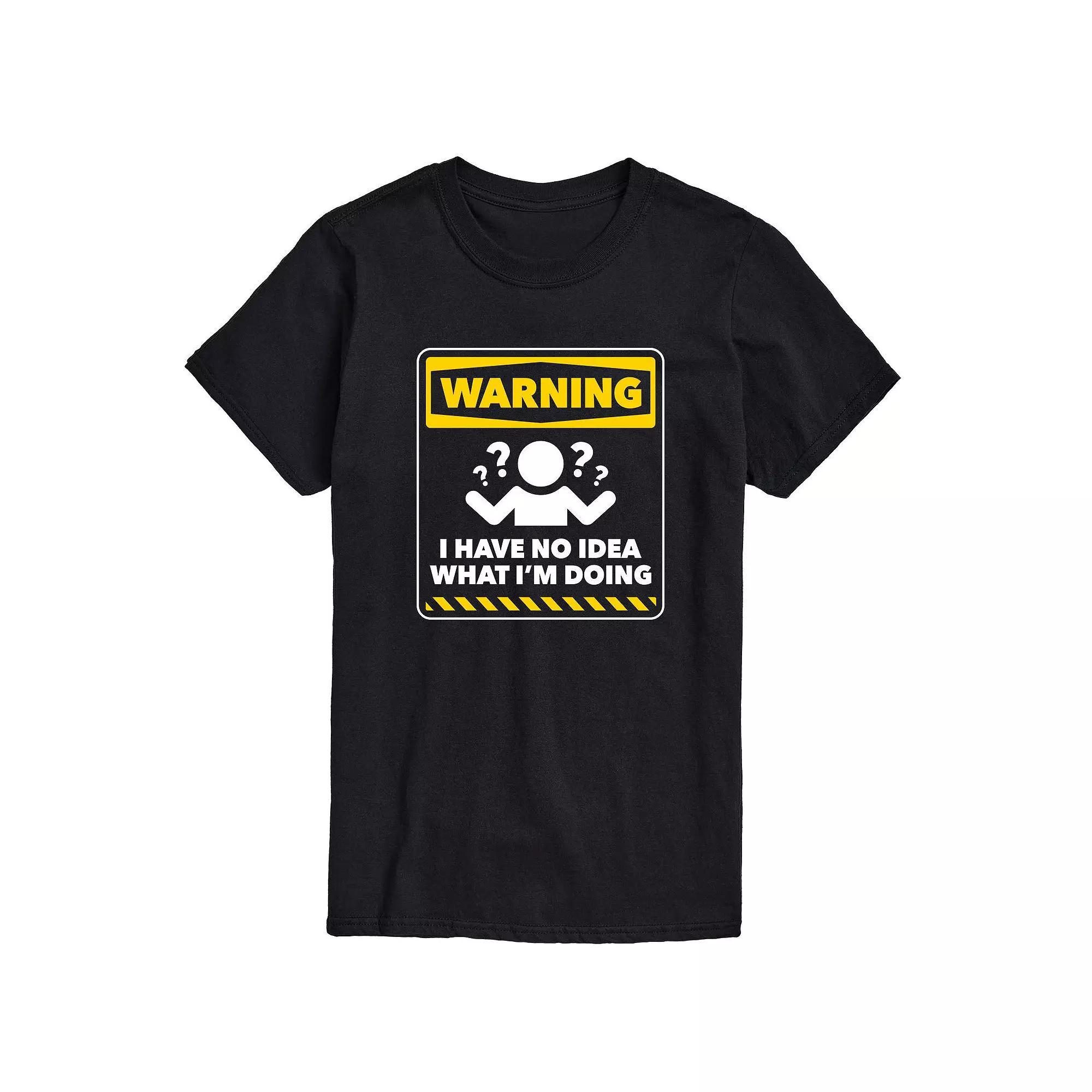 Men's Warning No Idea Tee, Size: XXL, Black Product Image