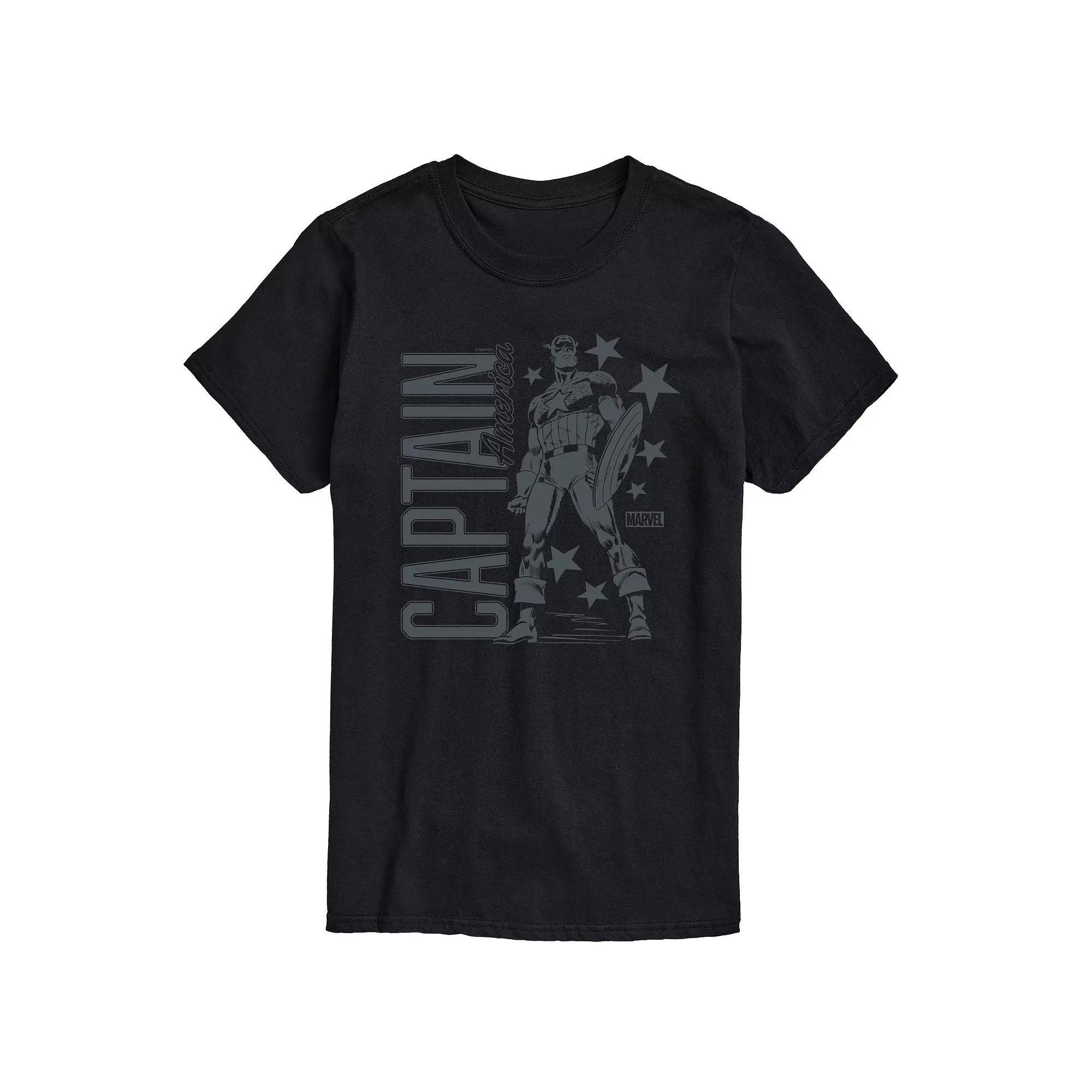 Big & Tall Marvel Captain America Monochrome Graphic Tee, Men's,  Product Image
