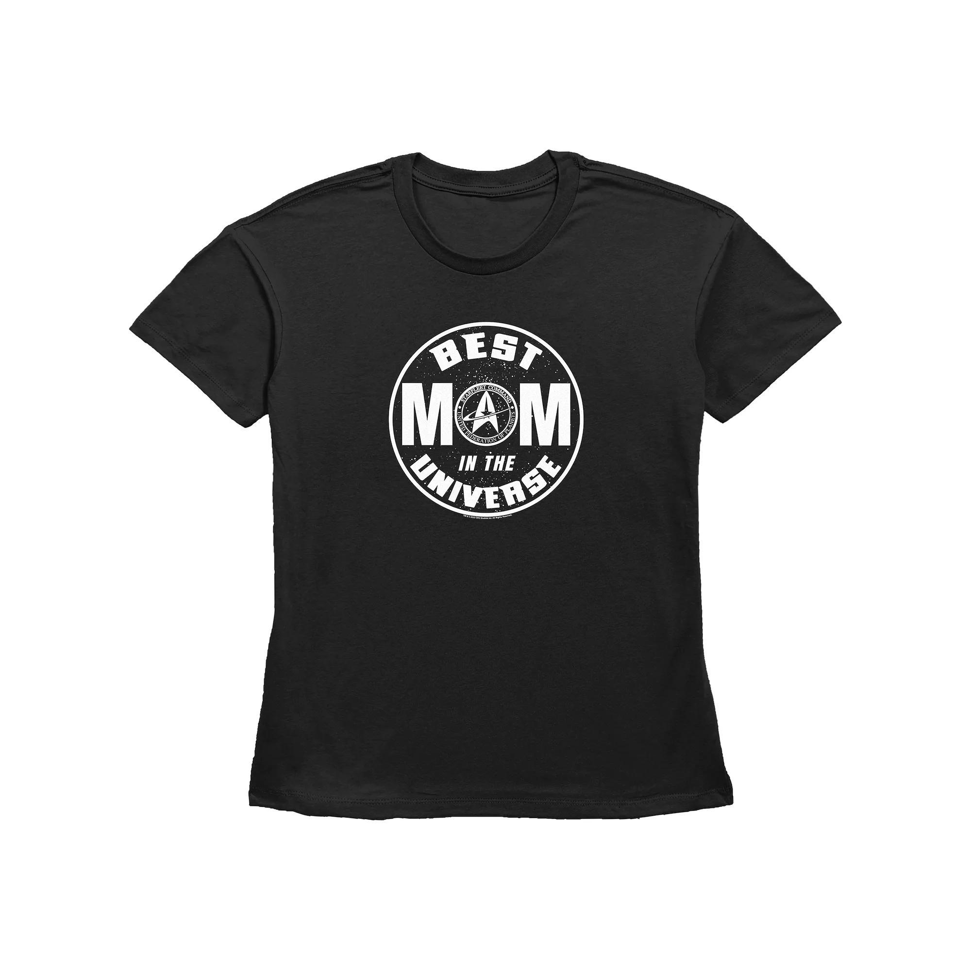 Women's Star Trek Best Mom In The Universe Basic Fit Graphic Tee, Size: XS, Black Product Image