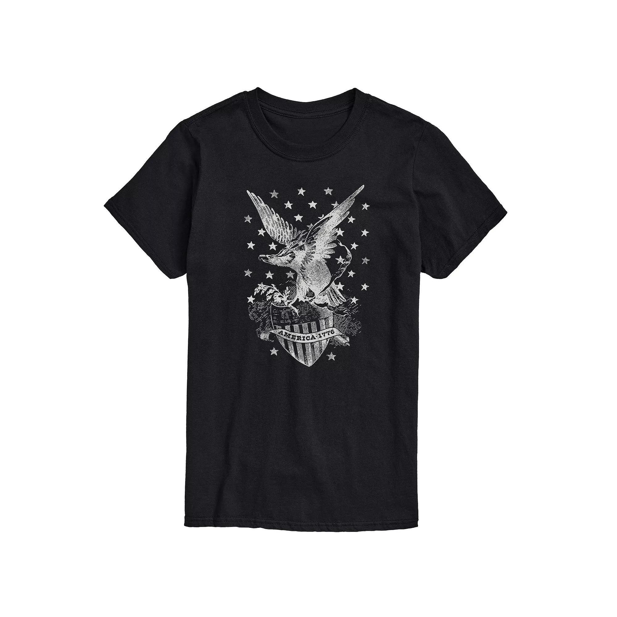 Big & Tall America Eagle Stars Graphic Tee, Men's, Size: XL Tall, Black Product Image