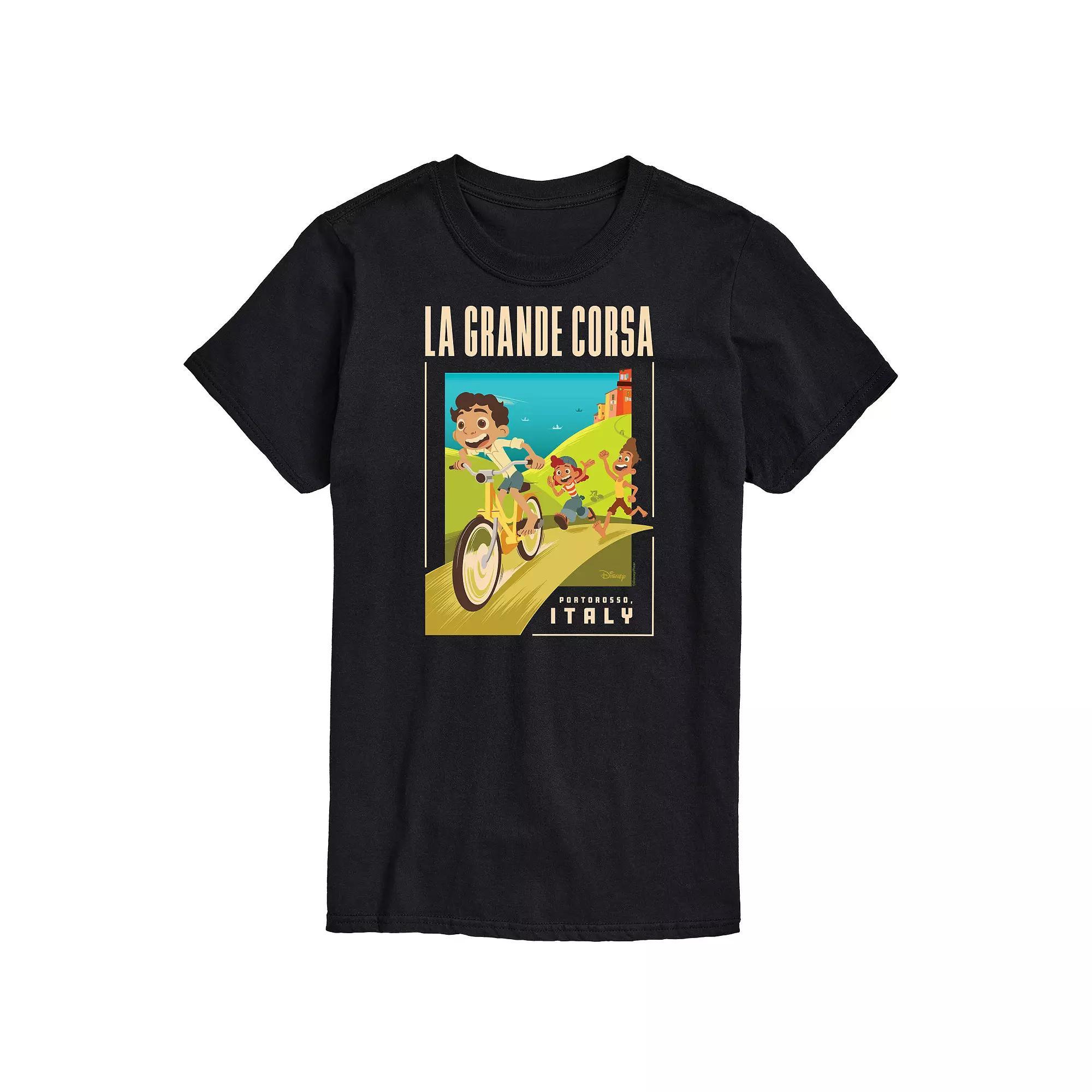 Disney's Luca Men's La Grande Postcard Graphic Tee, Size: XXL, Black Product Image