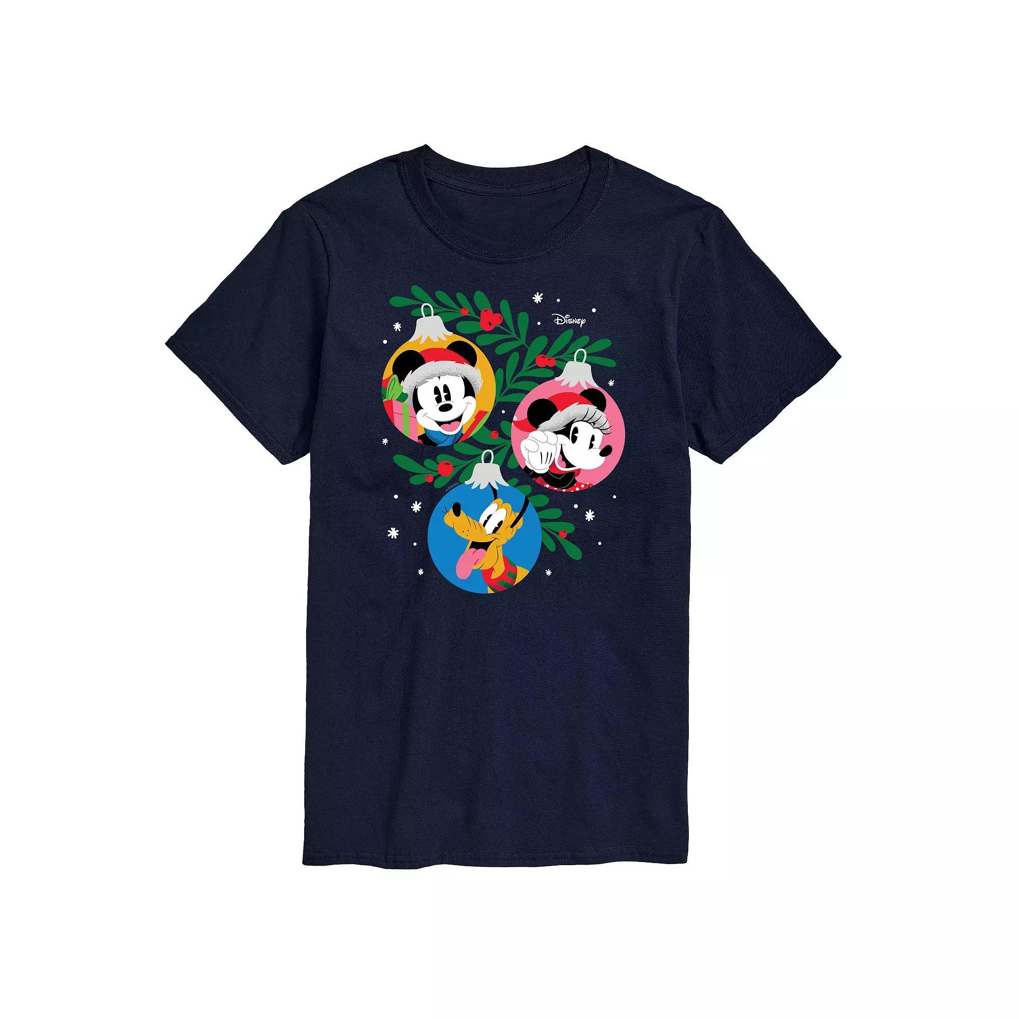 Disney's Big & Tall Mickey, Minnie & Pluto Ornaments Graphic Tee, Men's,  Product Image