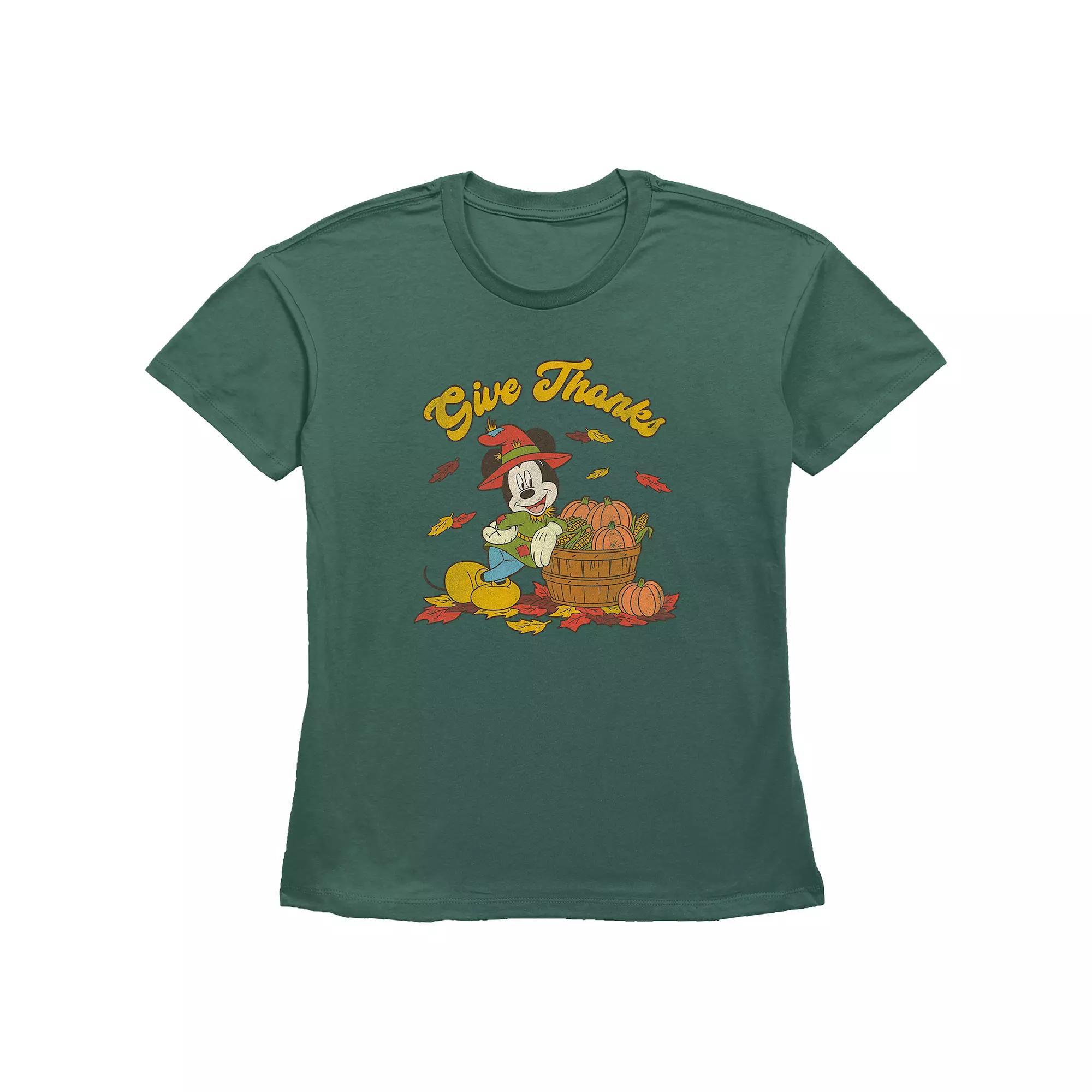 Disney's Mickey Mouse Juniors' Thankful Vibes Graphic Tee, Women's,  Product Image