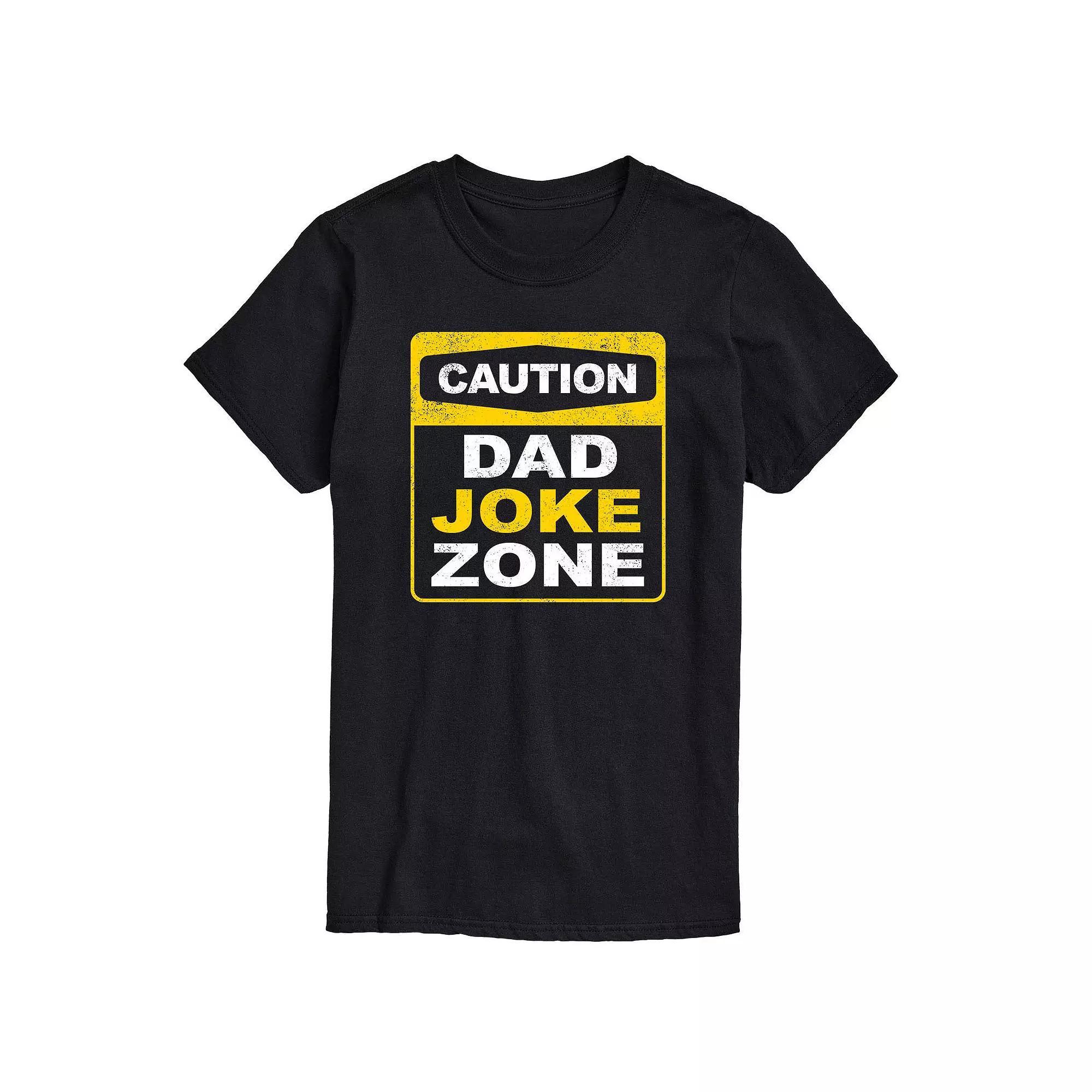 Big & Tall Caution Dad Joke Zone Graphic Tee, Men's, Size: 3XL Tall, Black Product Image